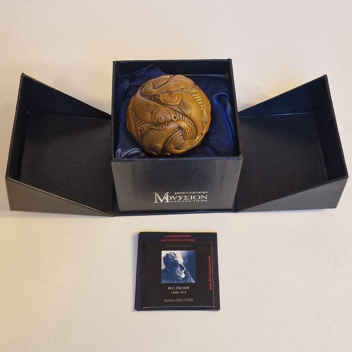 MC Escher Fish Sphere Sculpture, Museum Collectible (d 7 cm)
