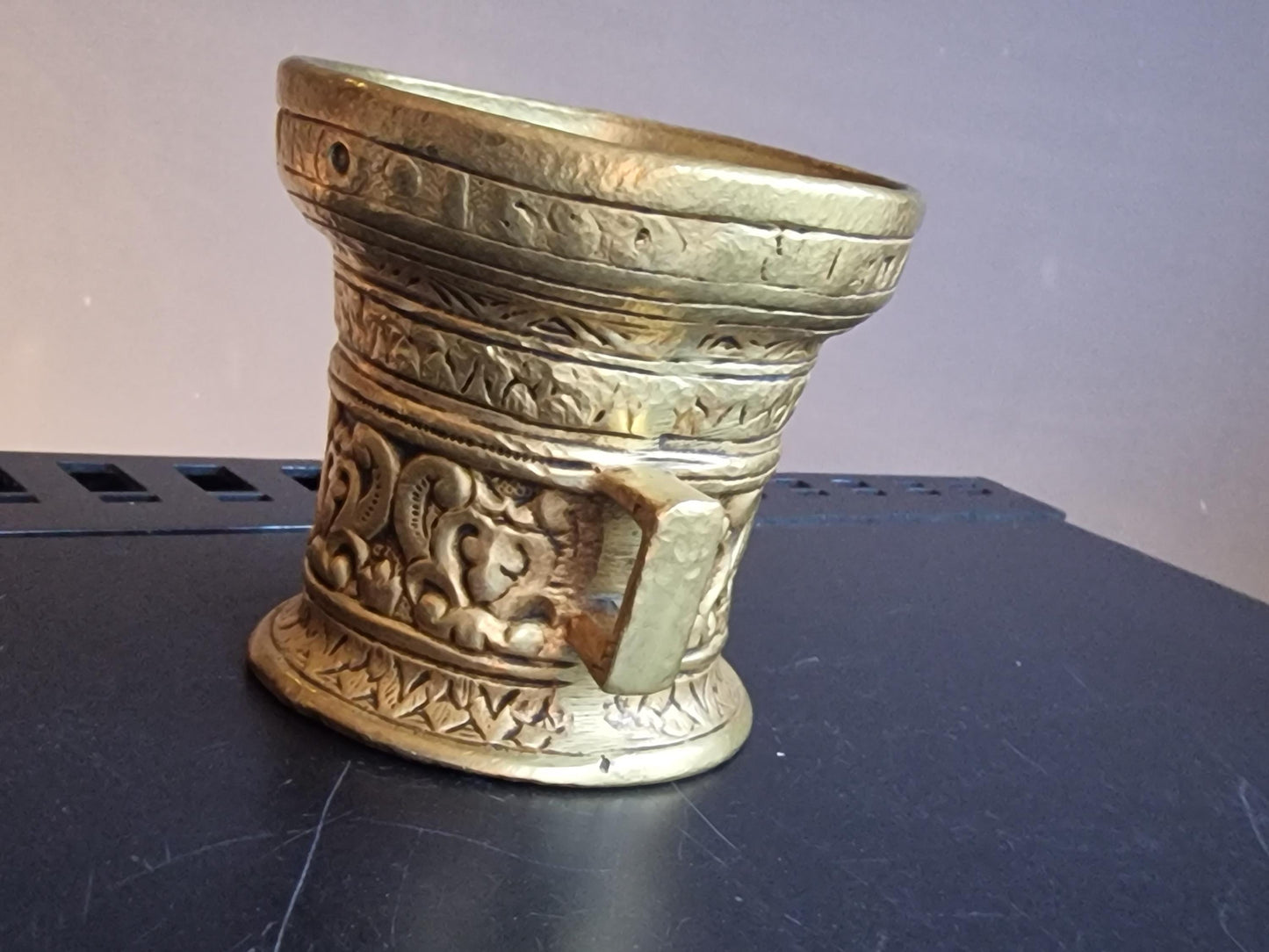 antique dutch mortar and pestle, 18th century, rare, vijzel antiek, copper/brass/bronze