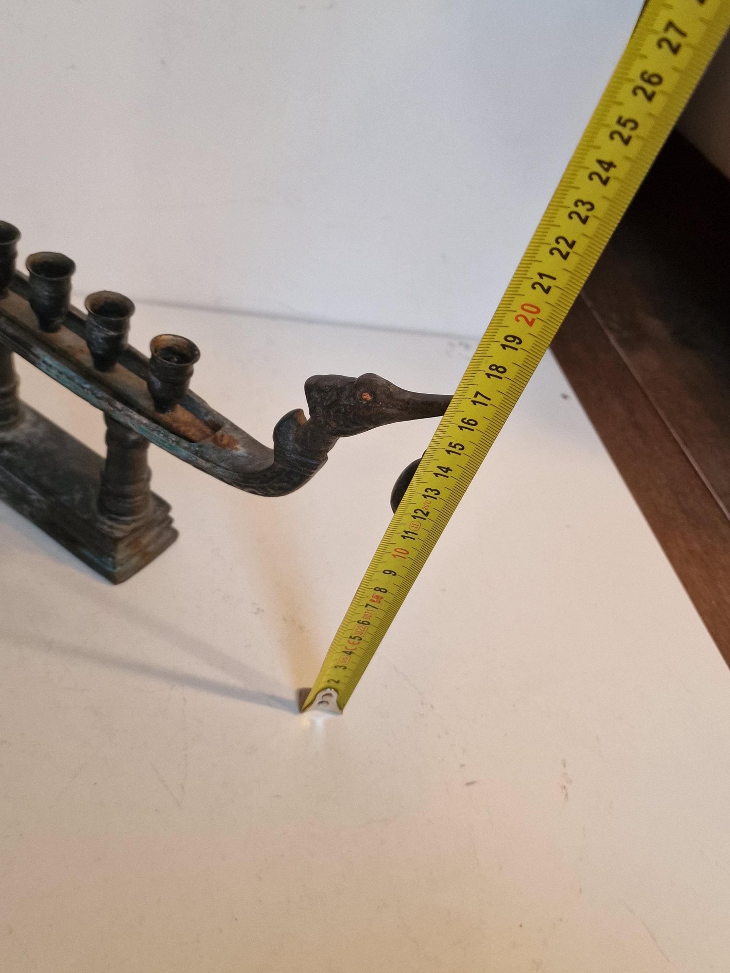 Antique Tribal Bronze Ritual Lamp – Indian Boat with Bell, 5-Holder