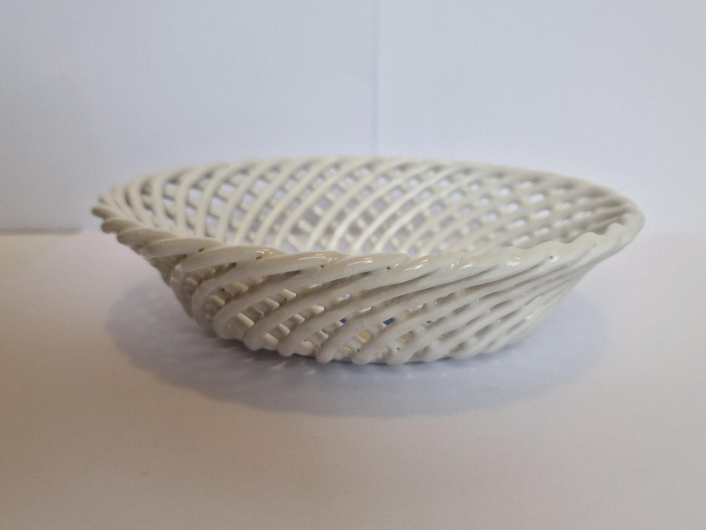 delft pottery open work basket, pottery anchor, marked, 18th antique, good condition, rare