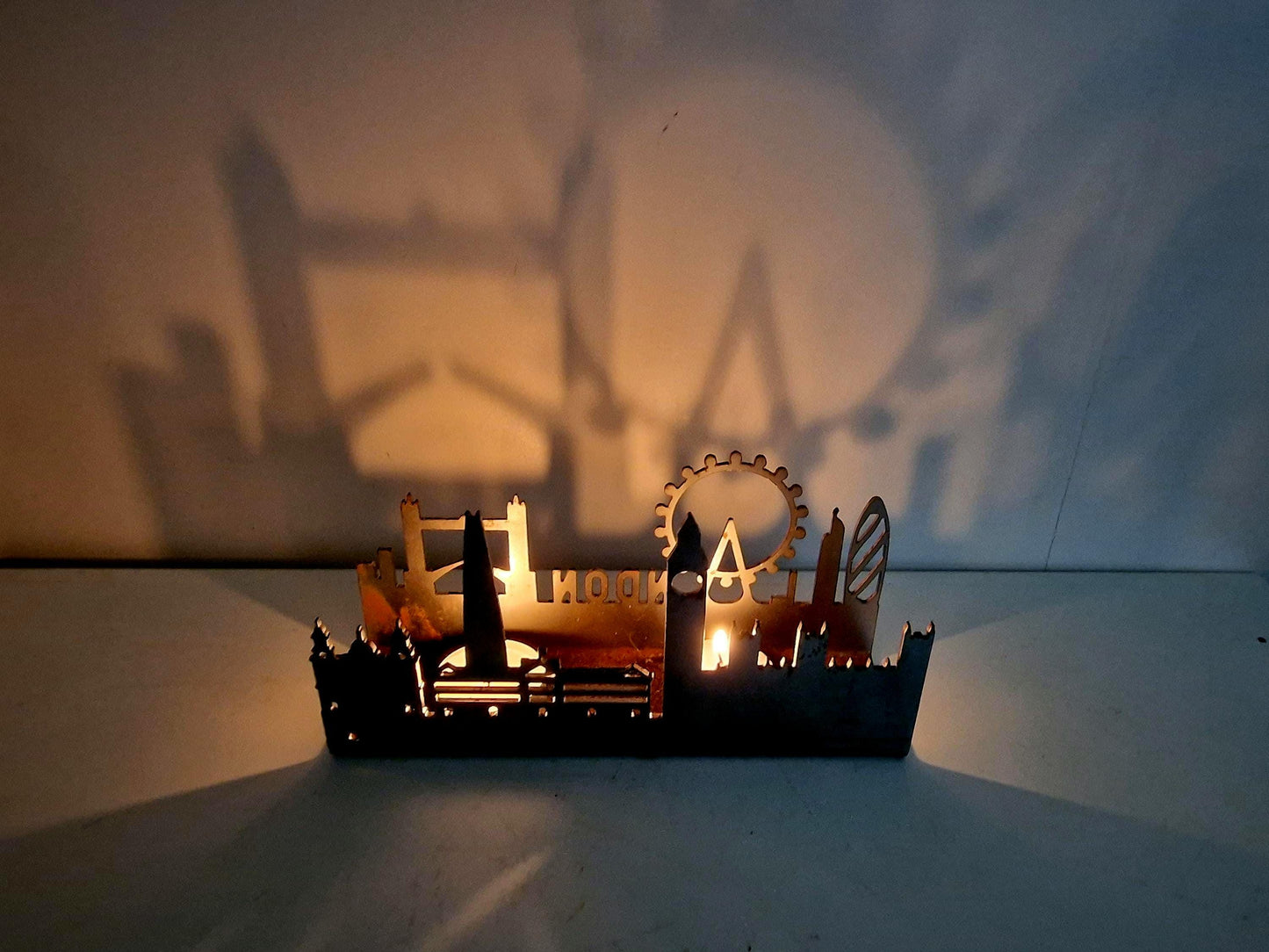 London light ornament schaduw waxinelichtje vintage 80's