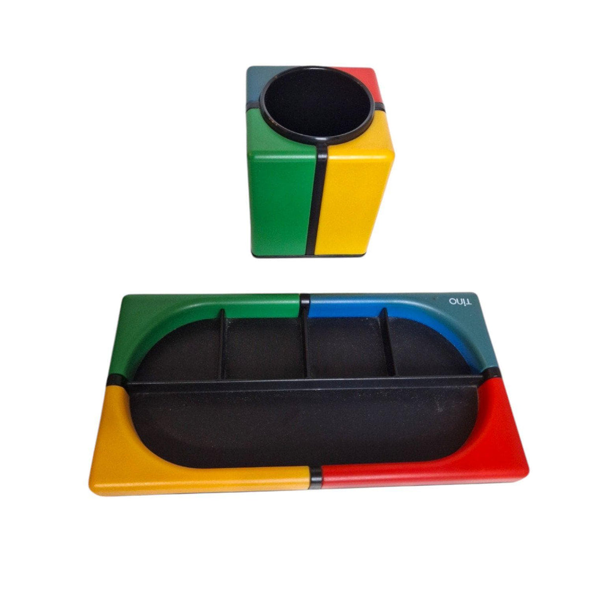 Vintage Tino TT Design Desk Organizers, UK 1980s