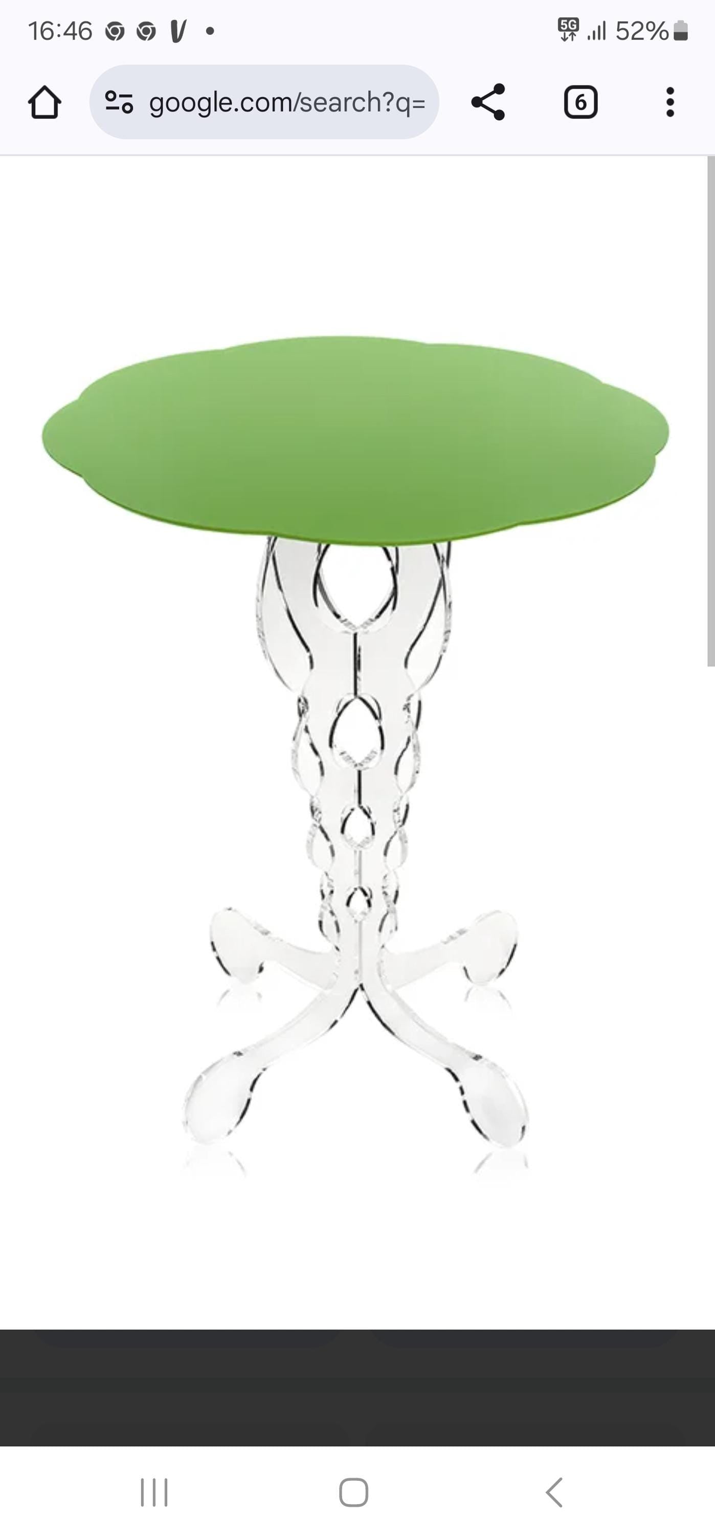 Vintage Italian Green Plexiglass Side Table, Modern Design