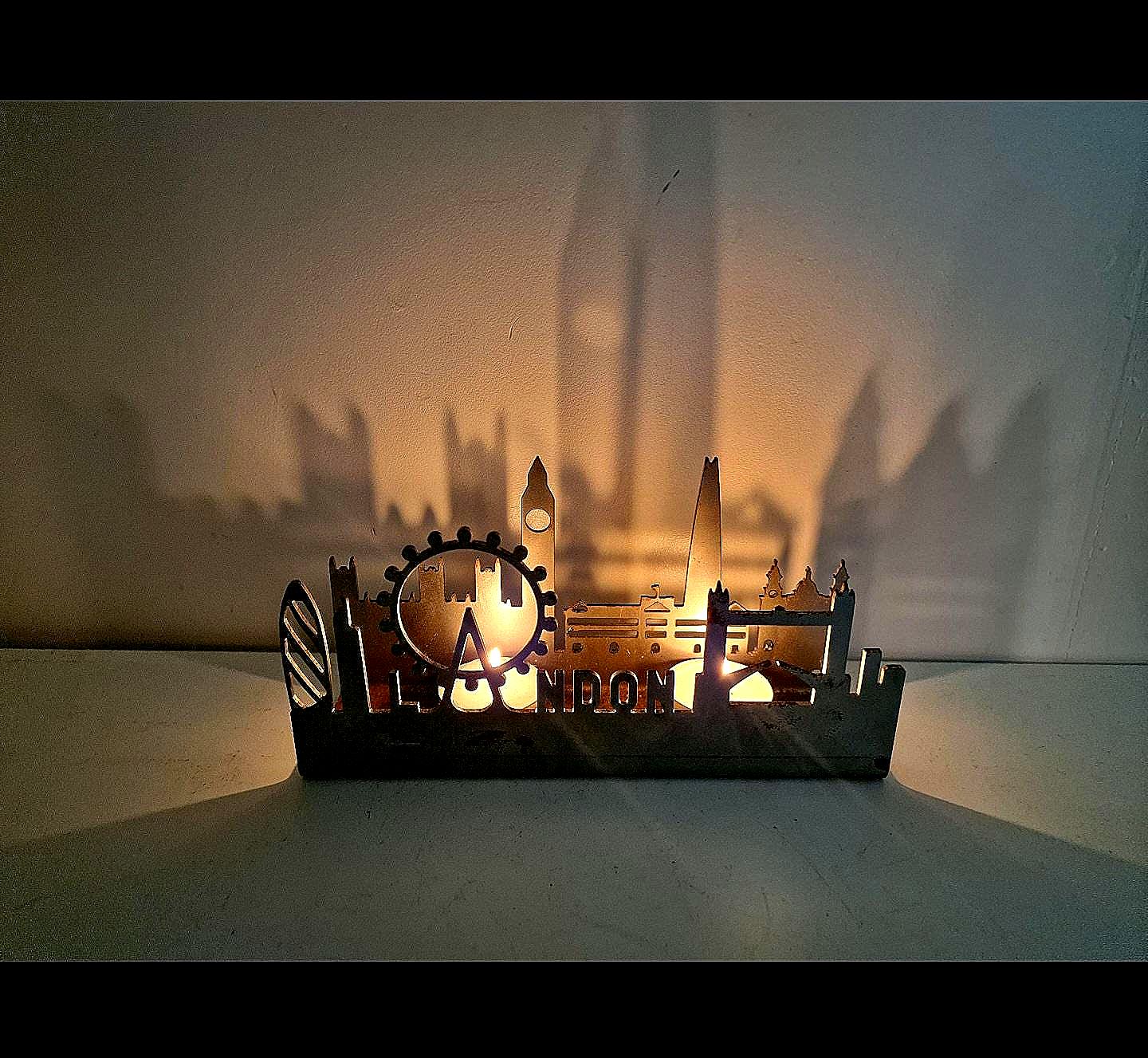 London light ornament schaduw waxinelichtje vintage 80's
