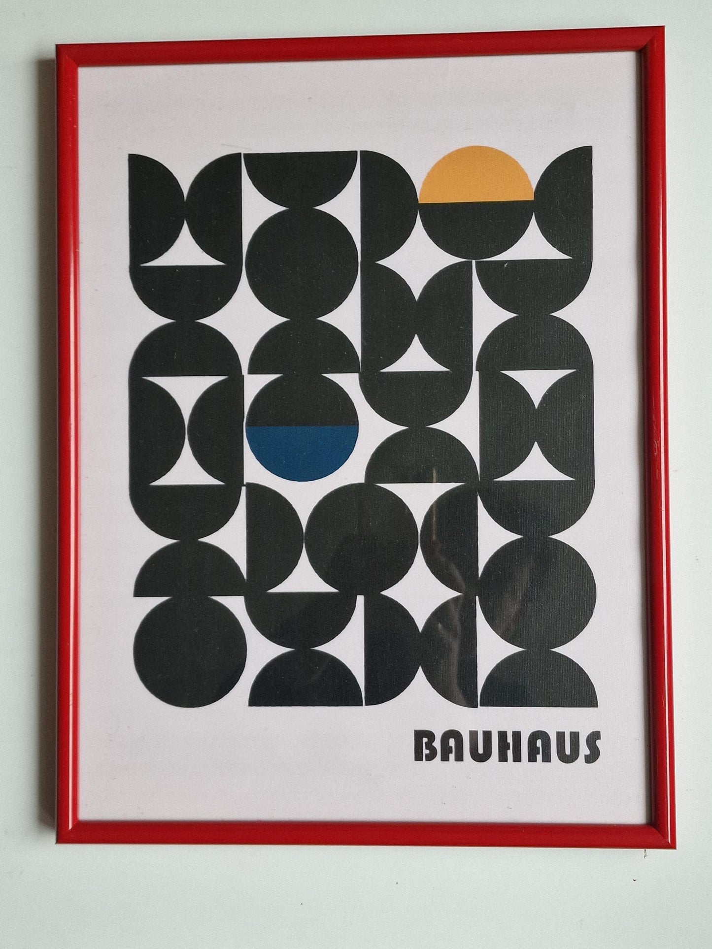 Framed Bauhaus Exhibition Print, Geometric Abstract Canvas