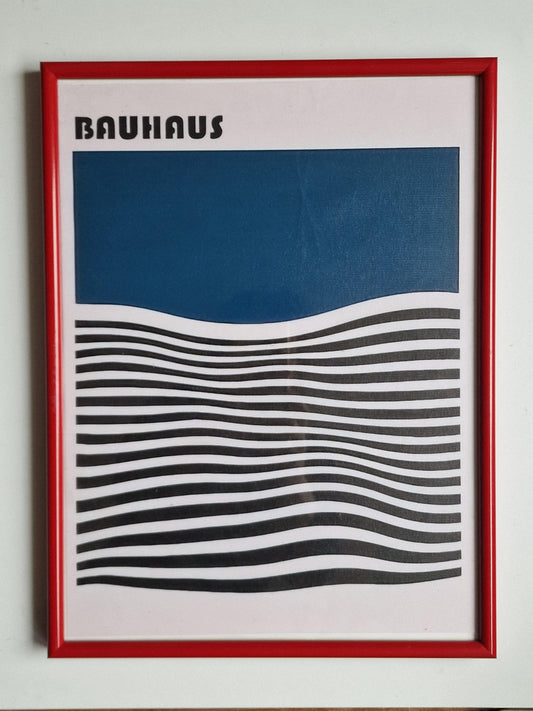 Framed Bauhaus Canvas Print, Abstract Geometric Art, 1923 Exhibition