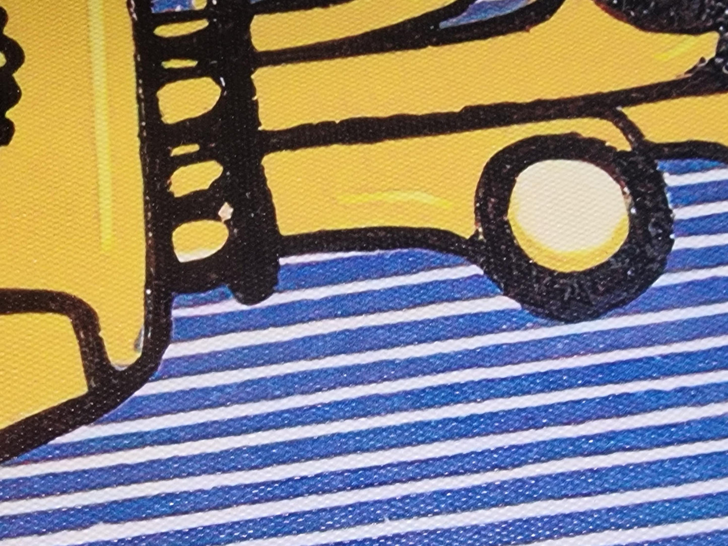Yellow submarine beatles, giclee op linnen canvas painting, affiche  ingelijst in barthlijst, abstracte voorstelling,