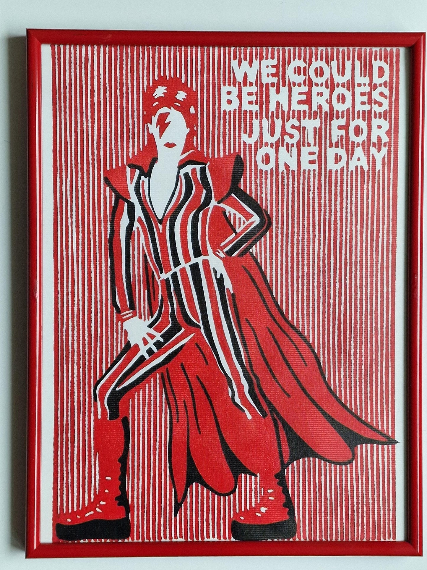 David Bowie Giclee Canvas, Framed Abstract Art, Vintage Style