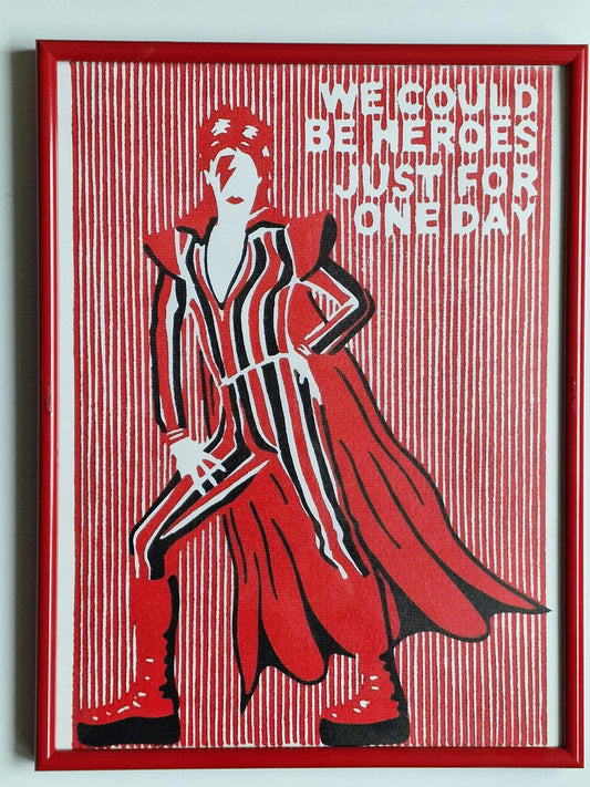 David Bowie Giclee Canvas, Framed Abstract Art, Vintage Style