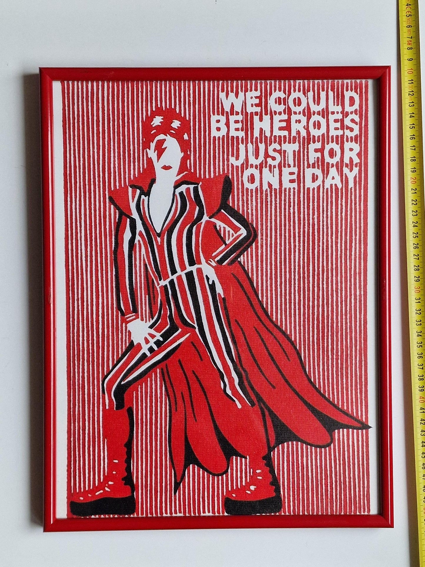 David Bowie Giclee Canvas, Framed Abstract Art, Vintage Style