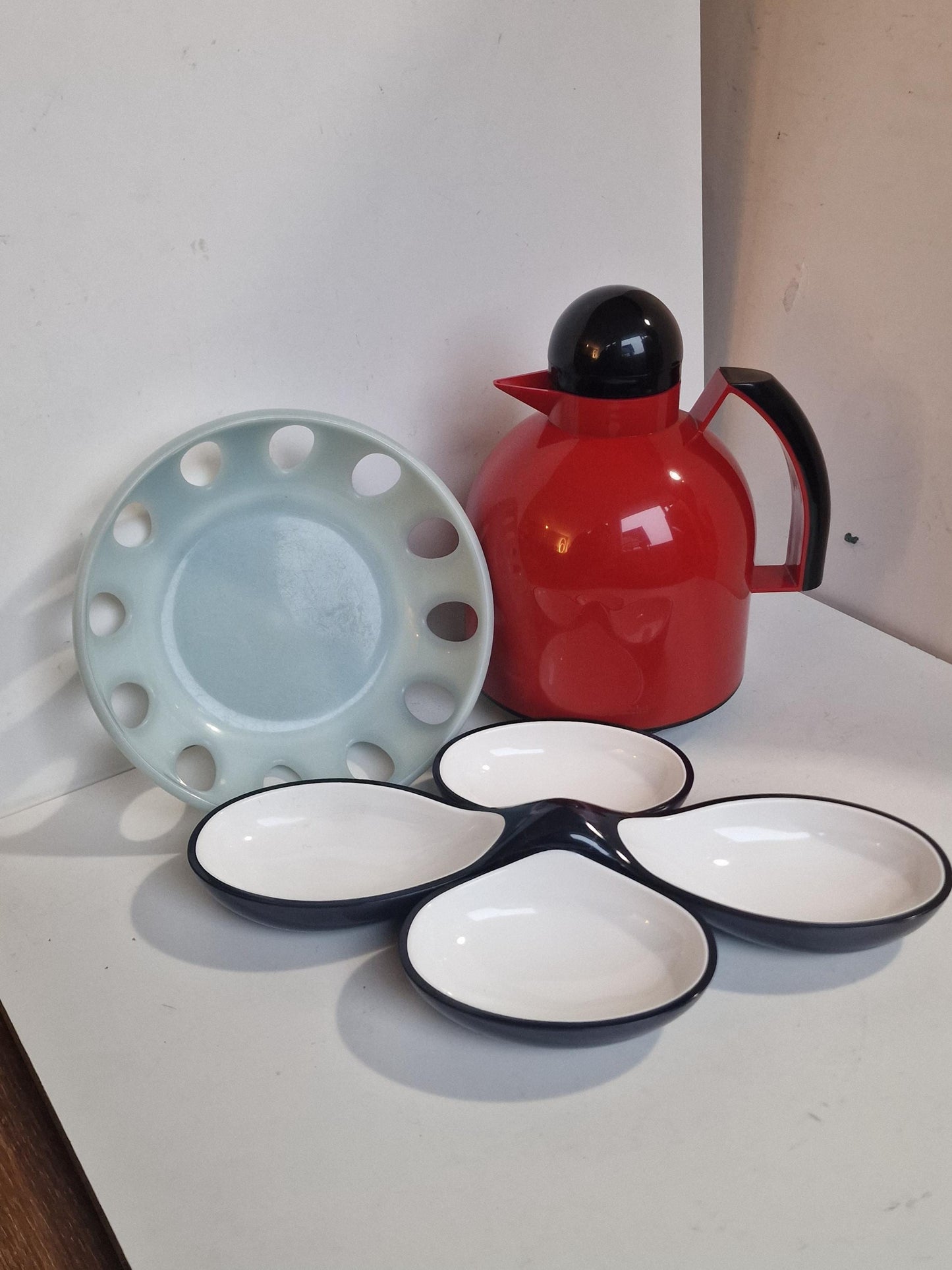 Vintage Guzzini Kitchen Set: Coffee Thermos, Fruit Basket, Bowls