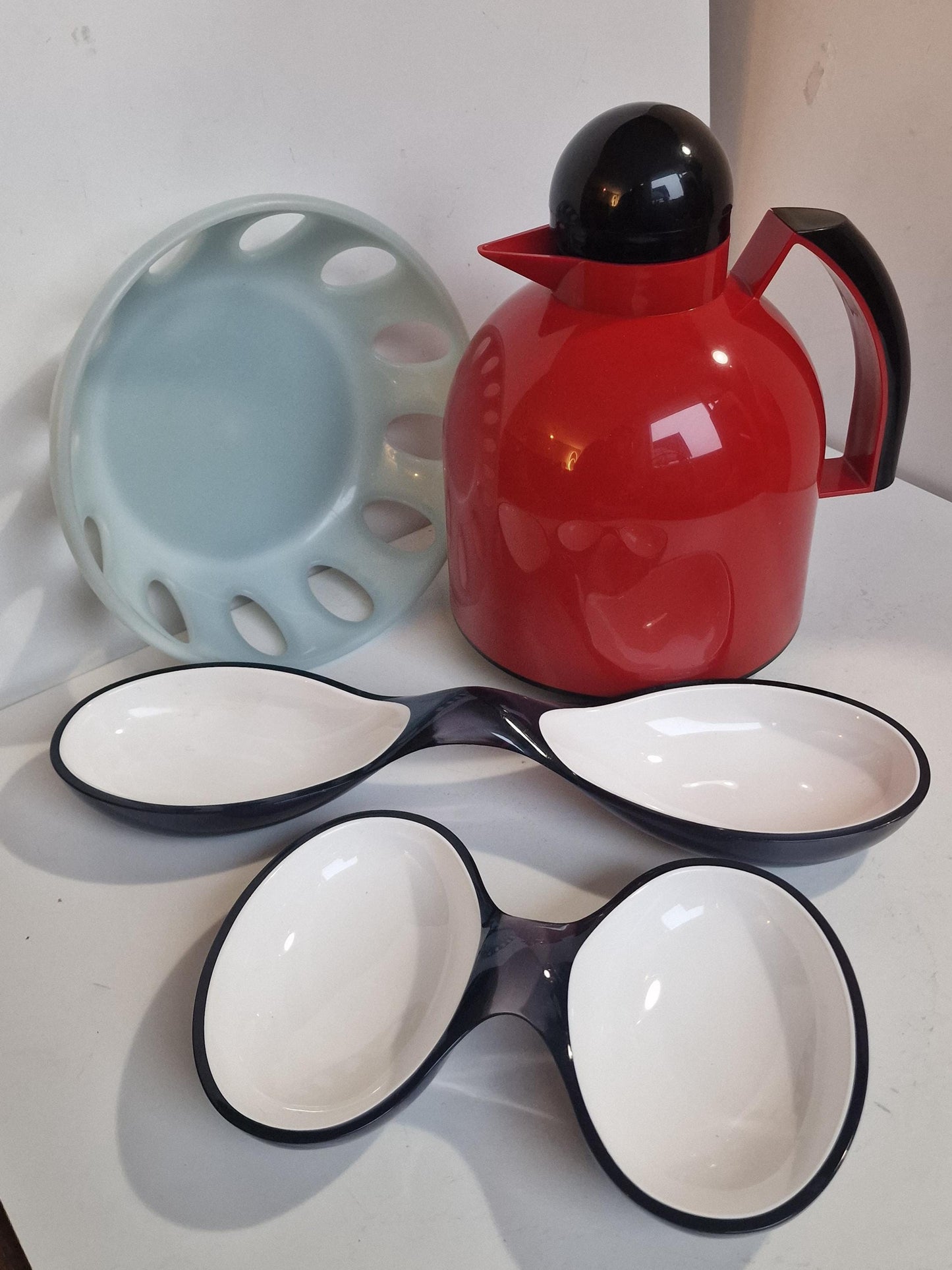 Vintage Guzzini Kitchen Set: Coffee Thermos, Fruit Basket, Bowls