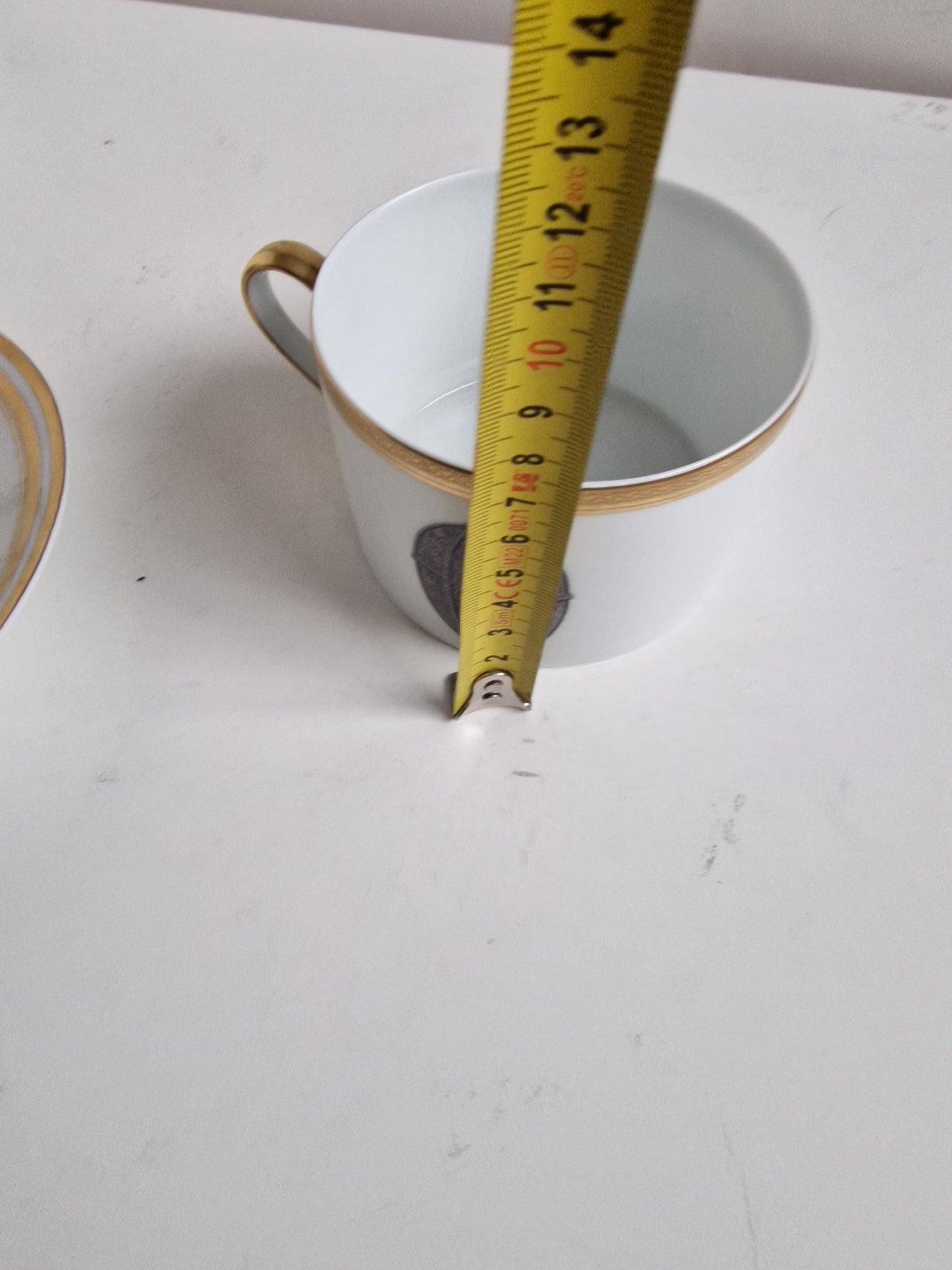 Faberge, mint xl  porcelain Gilt Cup and Saucer: Fabergé Imperial Limoges, 300 ml