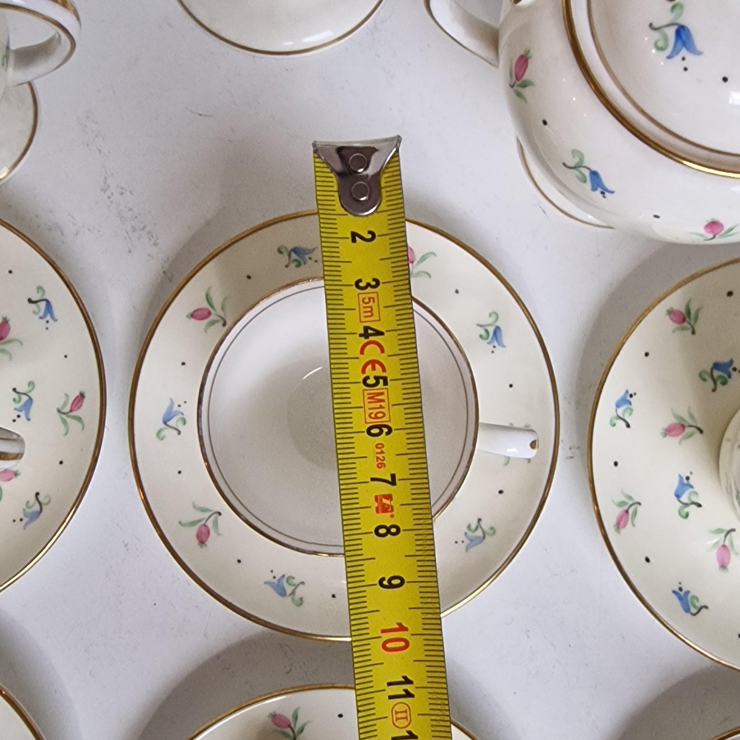 Antique Wedgwood Creamware Tea Set, Chinese Pattern, 6 Piece