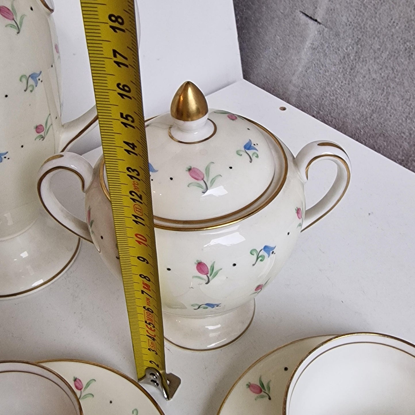 Antique Wedgwood Creamware Tea Set, Chinese Pattern, 6 Piece