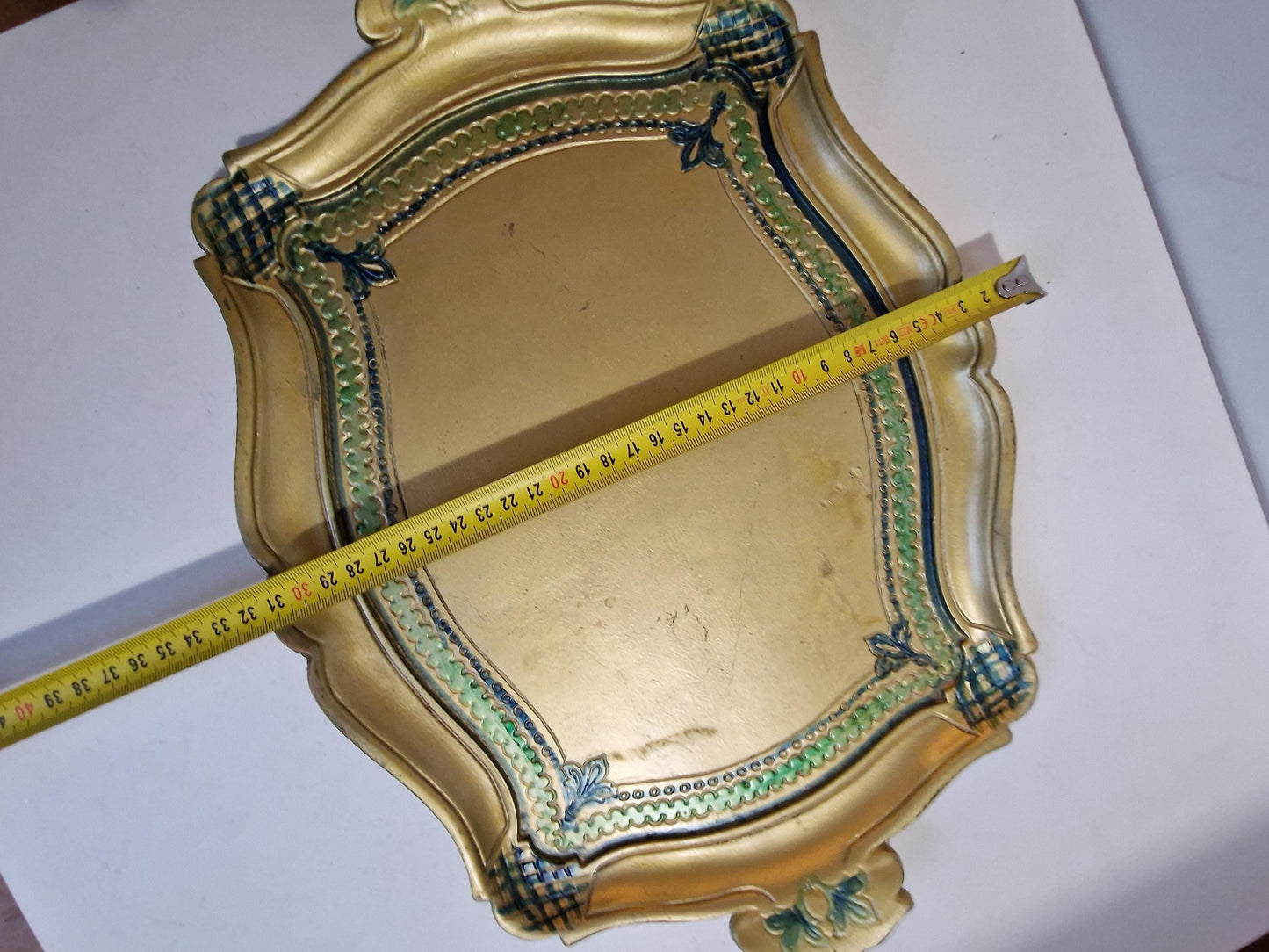Venezian Italian Florentine Tray in Gold , 1970s Firenze, vintage