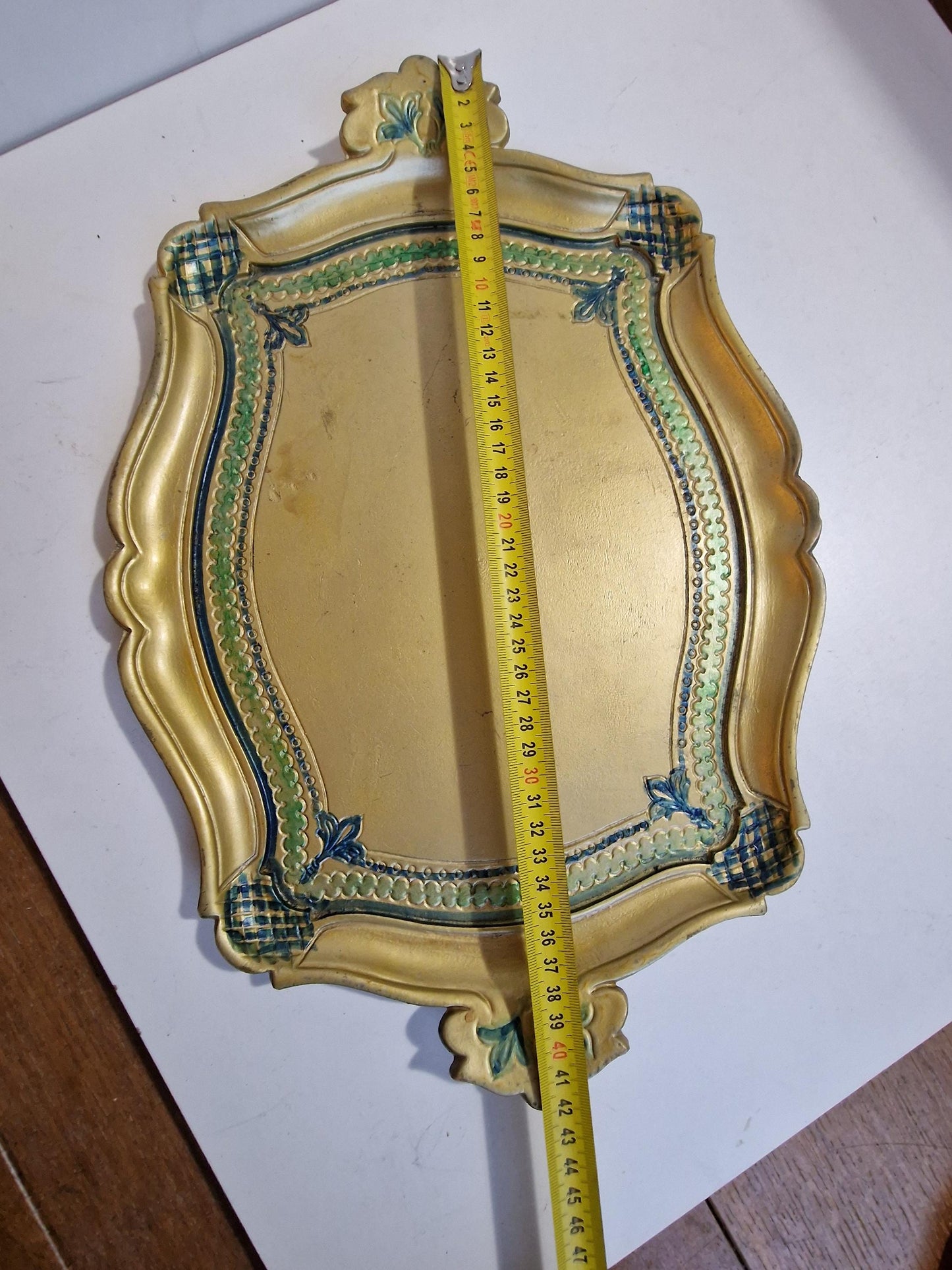 Venezian Italian Florentine Tray in Gold , 1970s Firenze, vintage