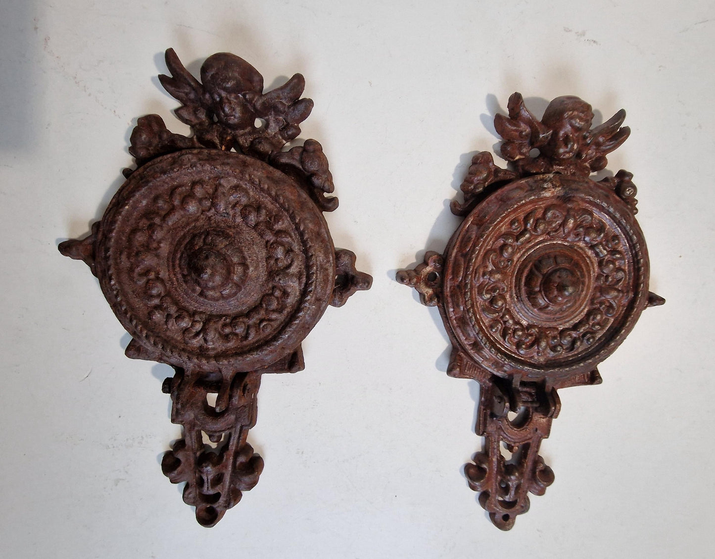 cherub antiek wall candelabras wall candle holder angel old antique pair