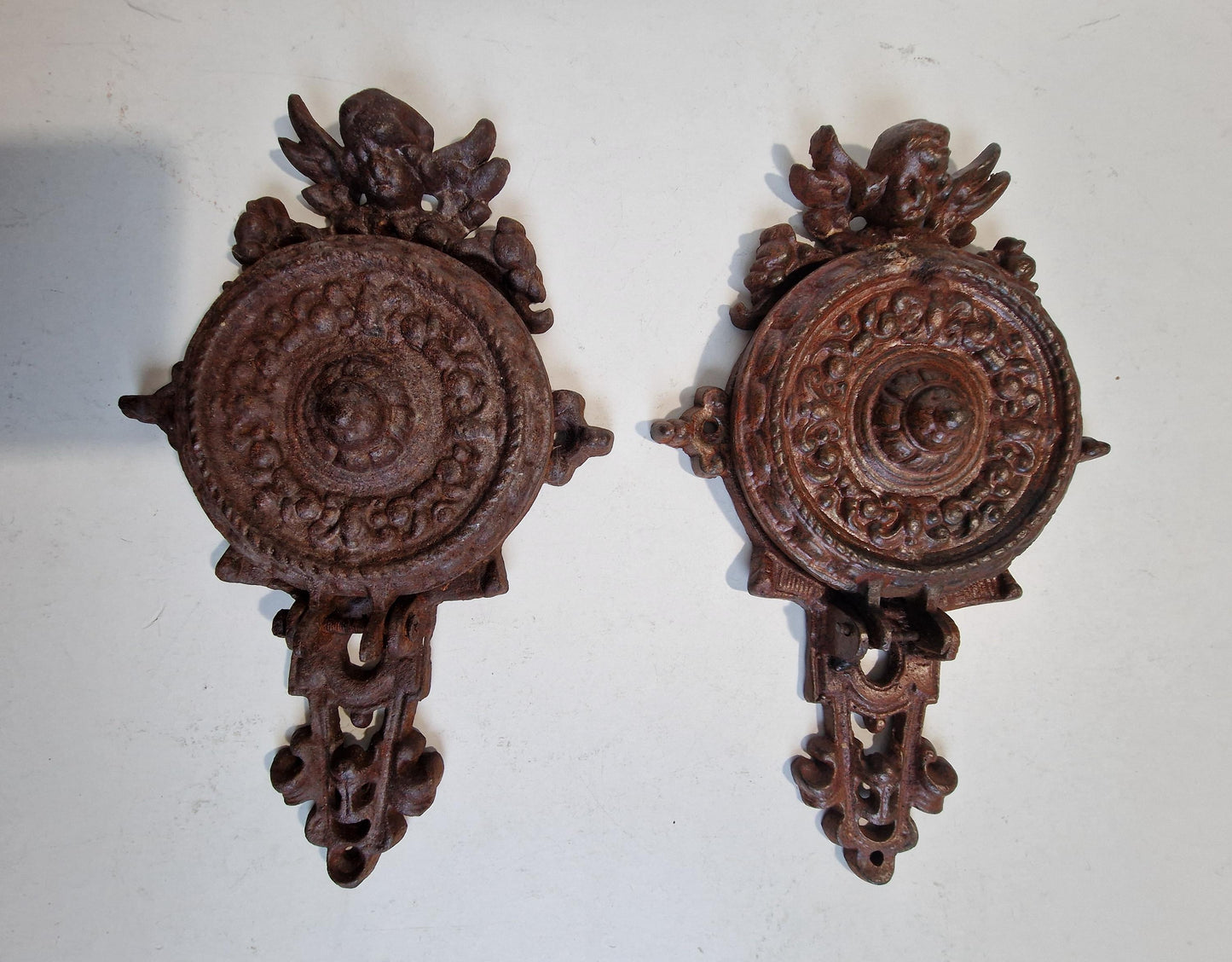 cherub antiek wall candelabras wall candle holder angel old antique pair