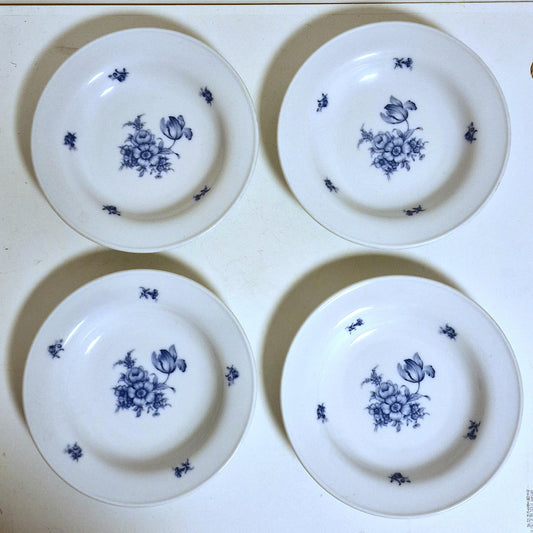 Vintage Rosenthal deep plate , 4, - Hand Painted porcelain bord plate delft blue tulip soup bord