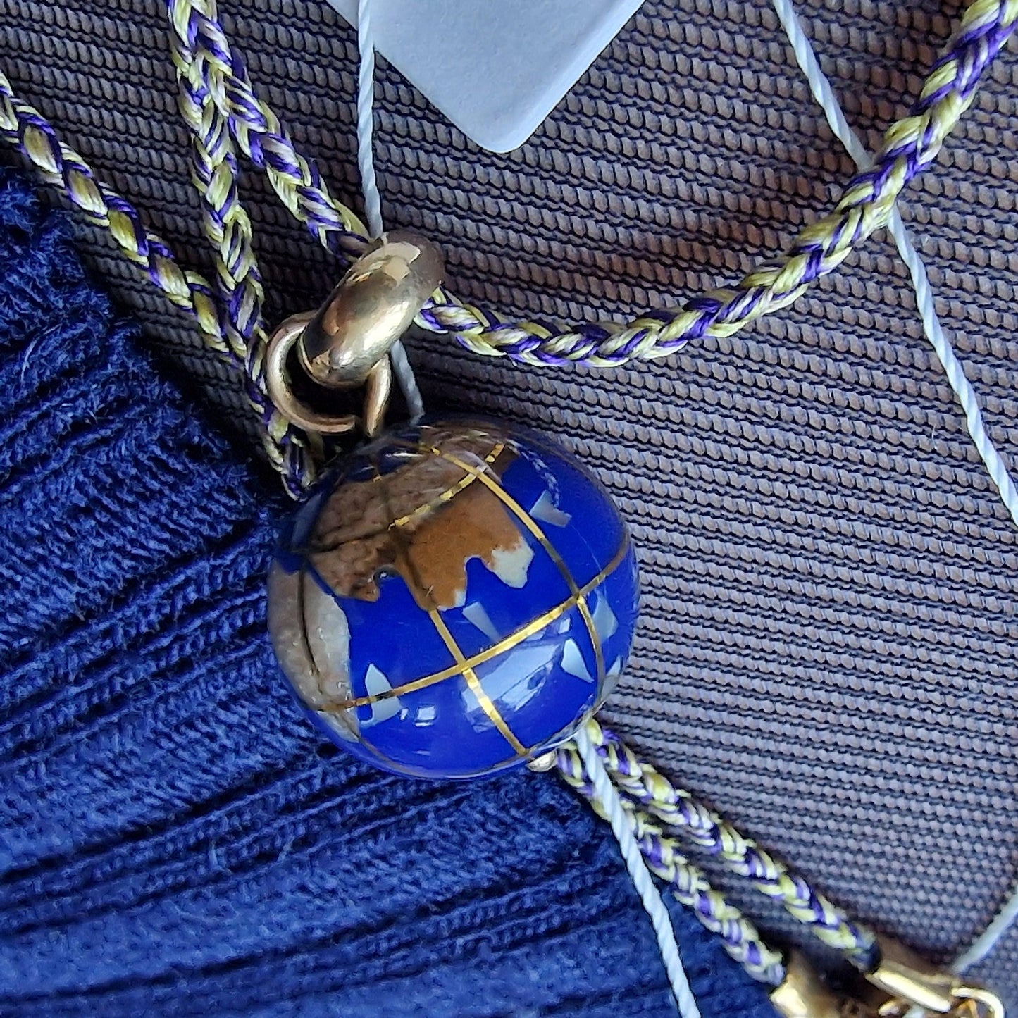 tous ketting, met 14k gouden globe van lapis lazulli pendant necklace earth world