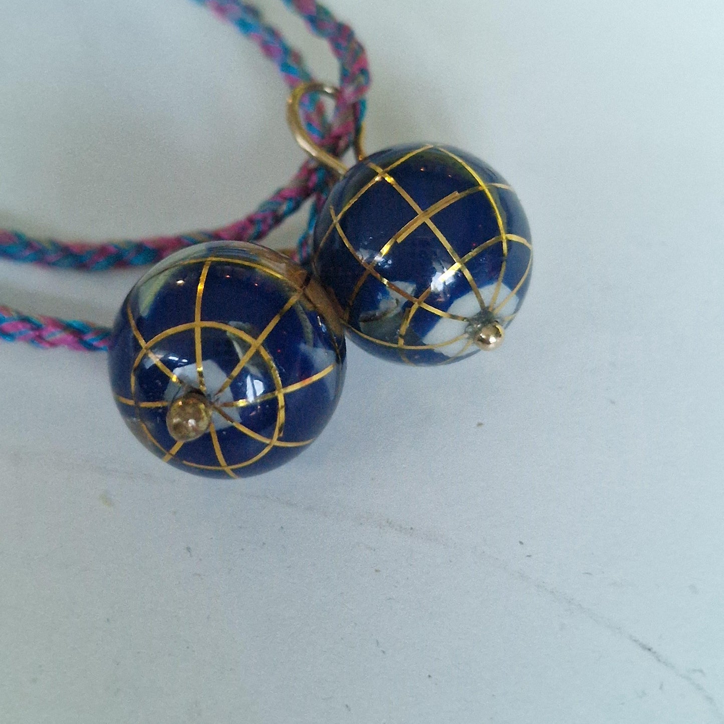 Tous Sterling Silver Gilt Necklace, Lapis Lazuli Globe Pendant
