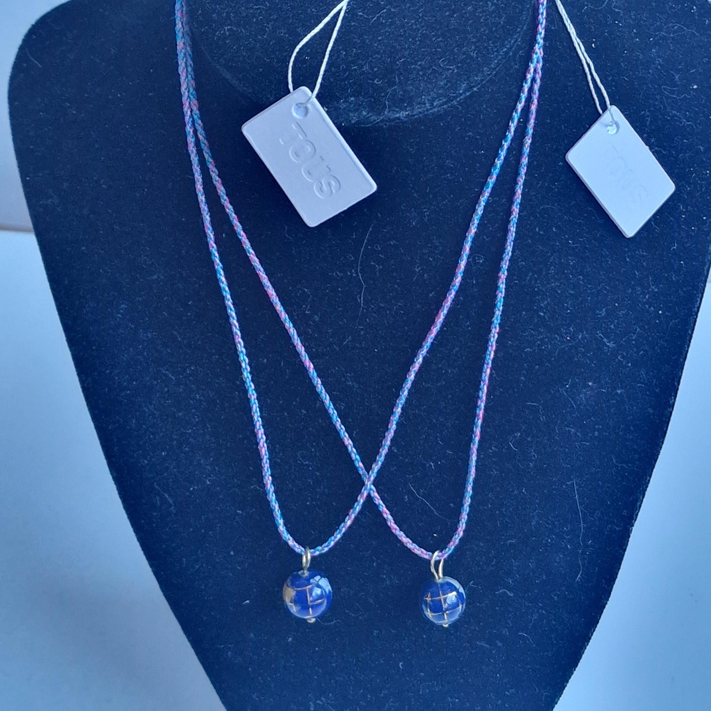 Tous Sterling Silver Gilt Necklace, Lapis Lazuli Globe Pendant
