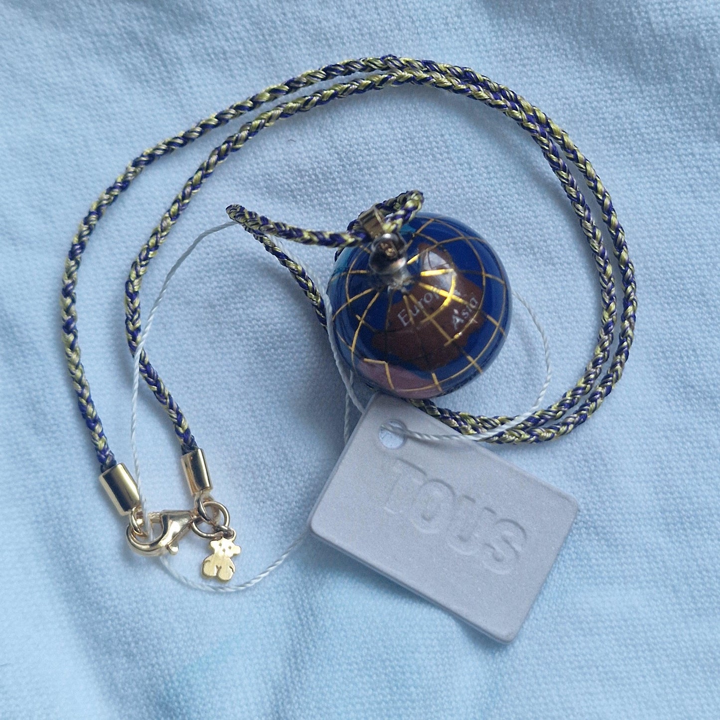 Tous Vermeil Sterling Silver Lapis Lazuli Globe Pendant Necklace