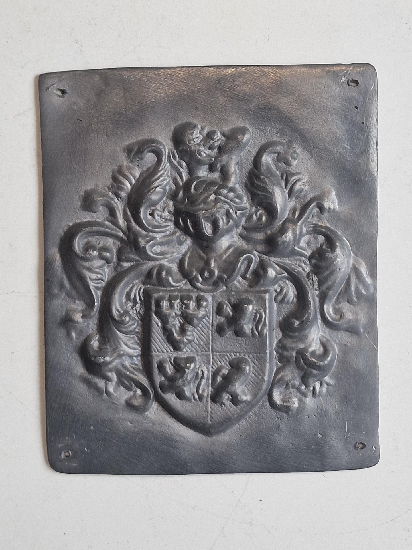 4x  relief 3d pewter tin plaquettes, Napoleon, coat of arms, trojan horse , vintage muur