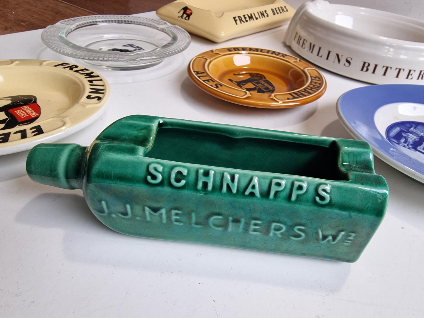7 collectable ashtrays eu vintage retro elephant carlsberg haviland fremlins melchers