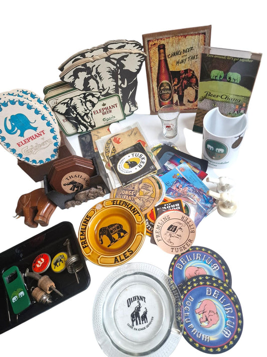 Xl collection beer verzameling thai  ashtrays eu vintage retro elephant carlsberg haviland fremlins