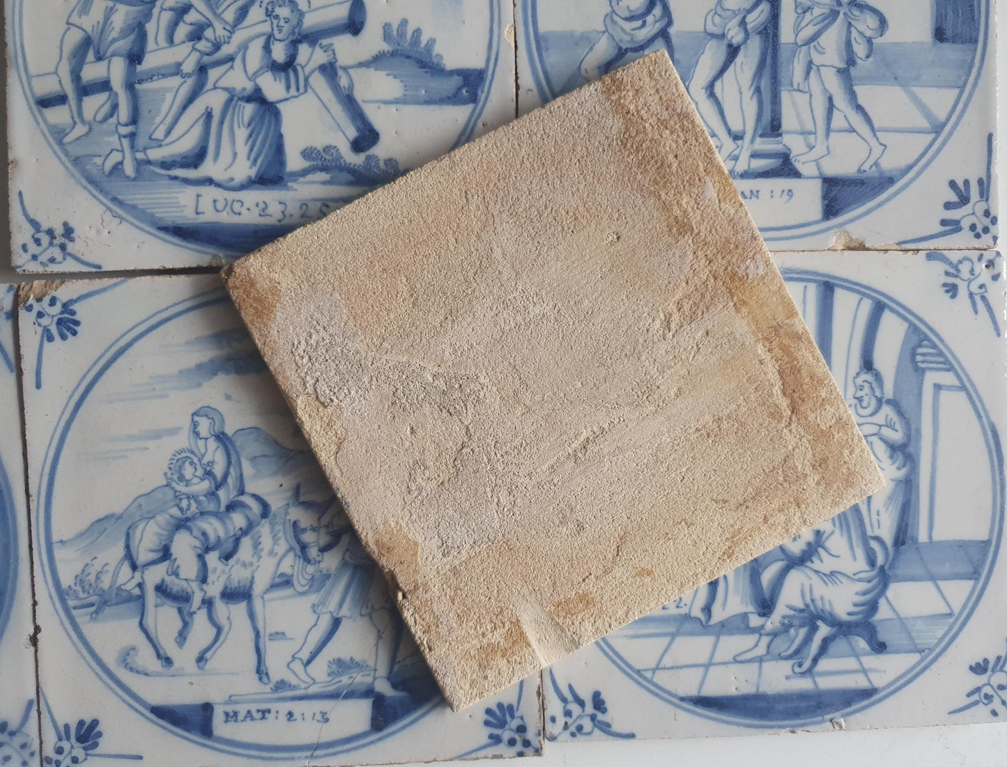 Antique Delft Tile Set, 18th/19th Century Dutch Tegel, (Bibel)