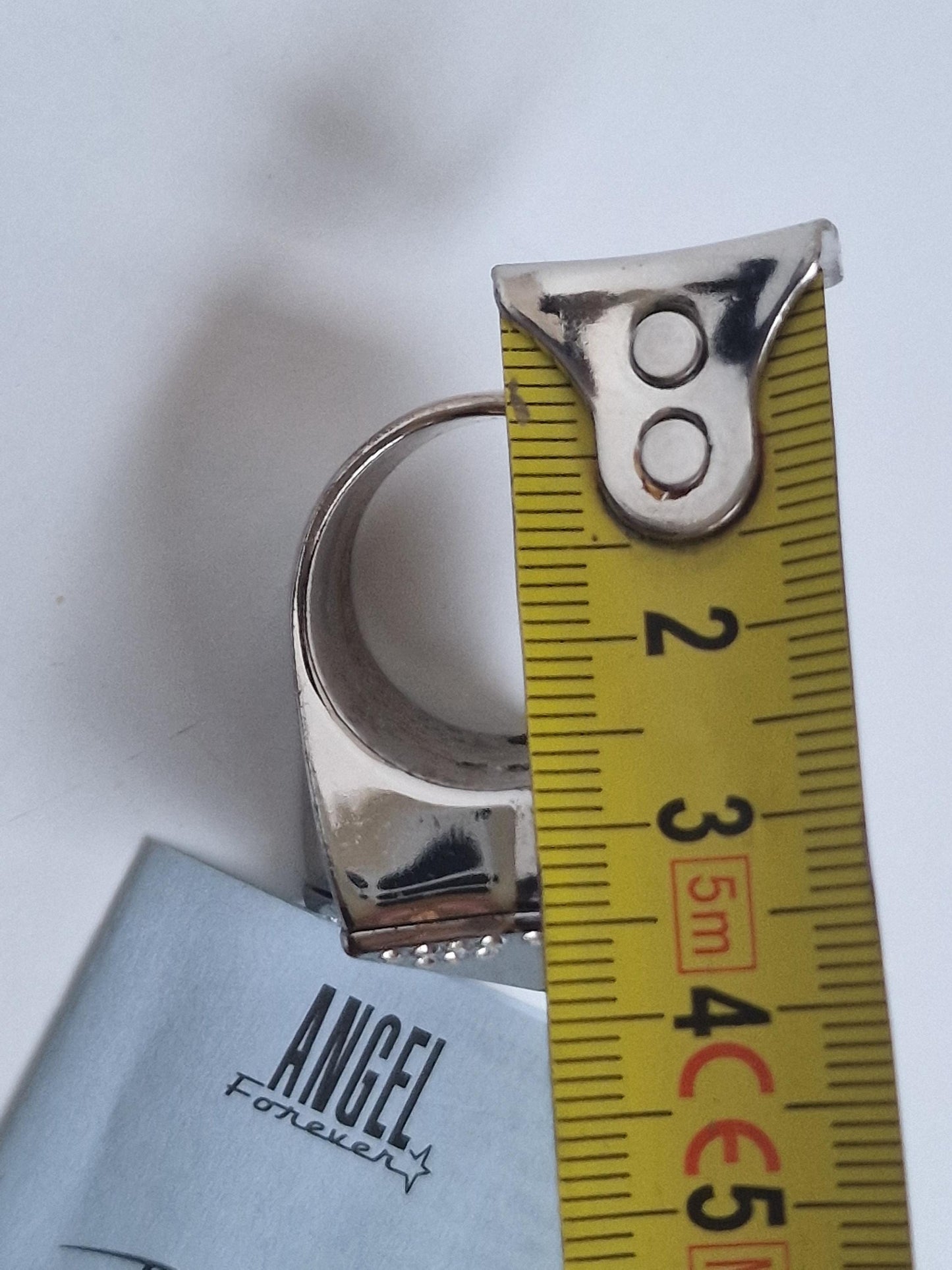 Thierry mugler ring w secret compartiment , swarovski and steel, 'poison ring' retired rare