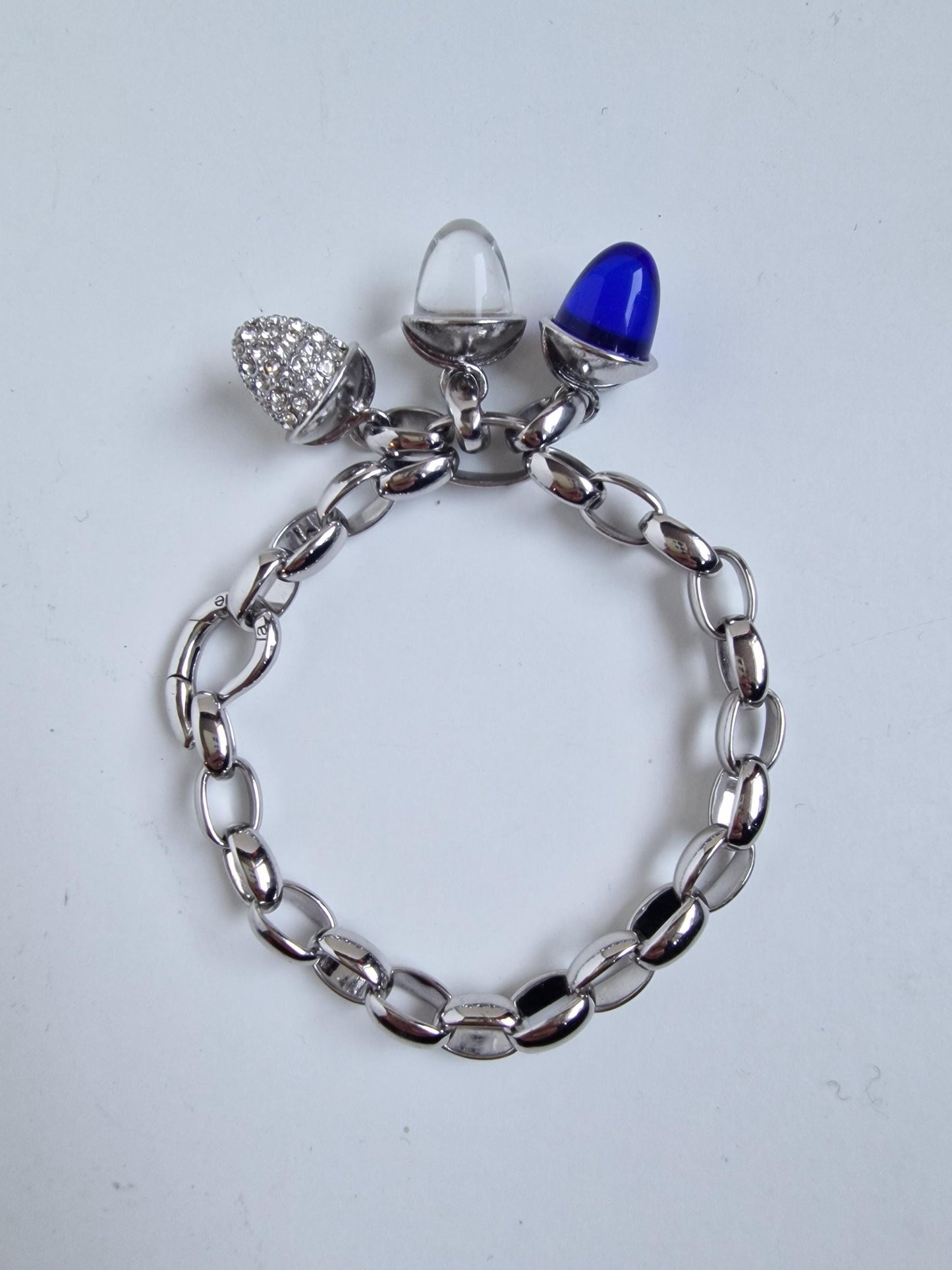 La Prairie Silverrain Charm Bracelet, Acorn Crystal Charms, Retired Edition