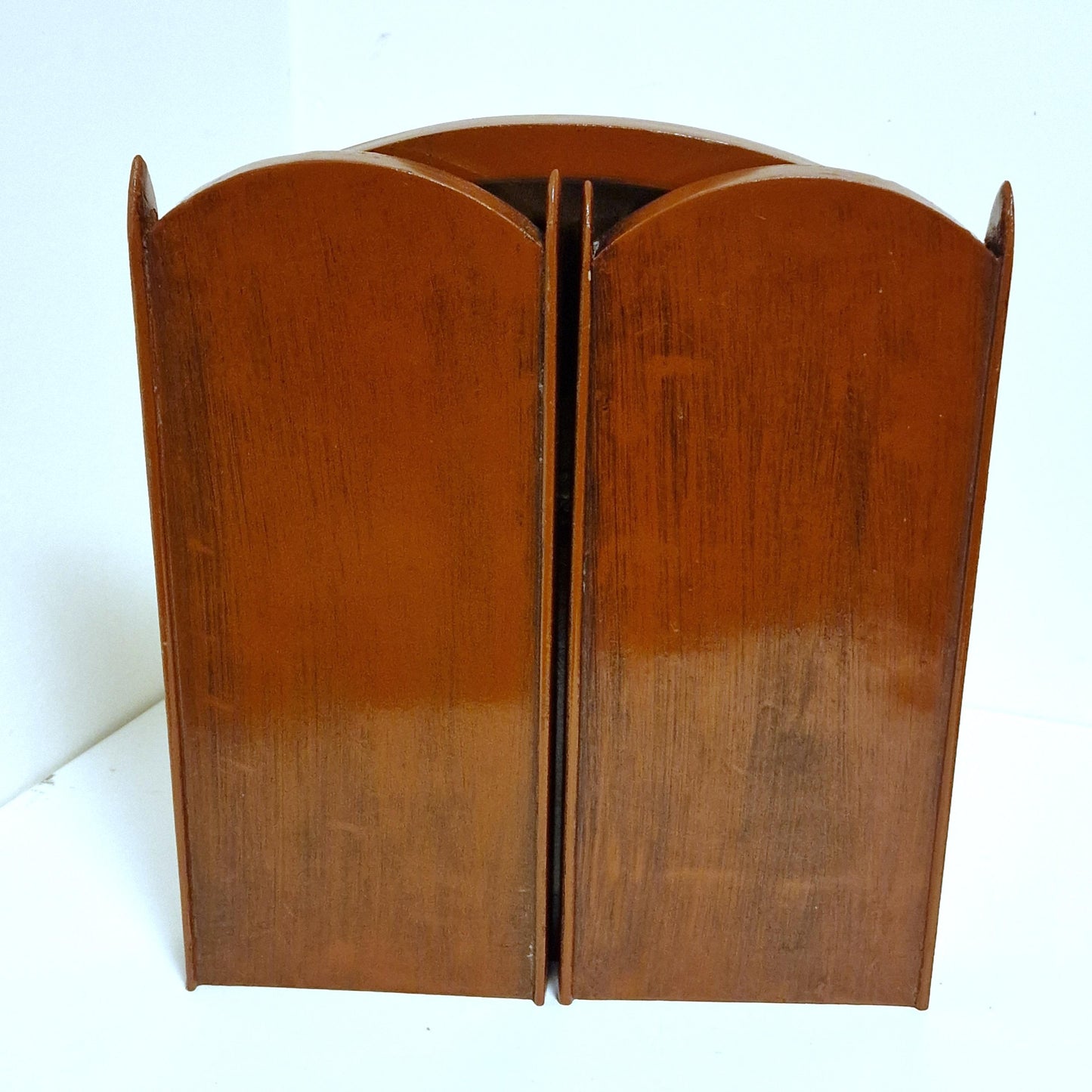 Hand Painted Floral Tabletop Room Divider, Lacquered Wood Screen (60cm)
