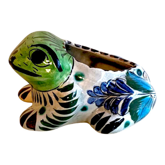 Handmade Tonala Frog Planter, Mexican Folk Art, Sergio Bustamante