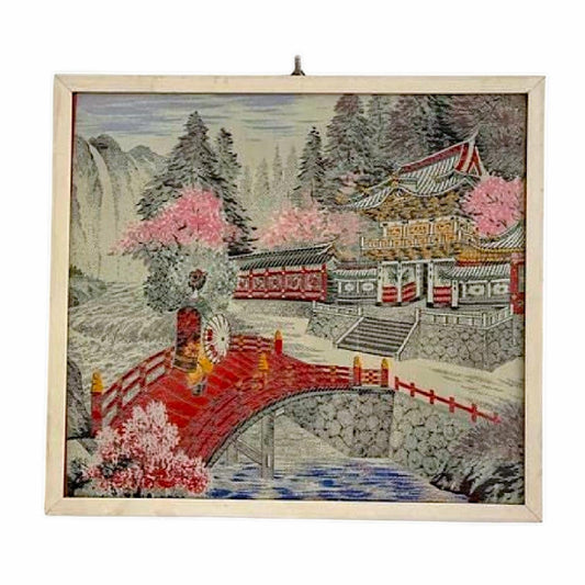 Chinees zijdeweefsel van Geisha - zijde, glas, hout - China - Republieke periode (1912-1949) Aziatische lifestyle