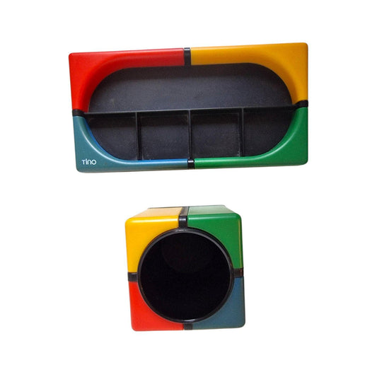 Vintage Tino TT Design Desk Organizers, UK 1980s