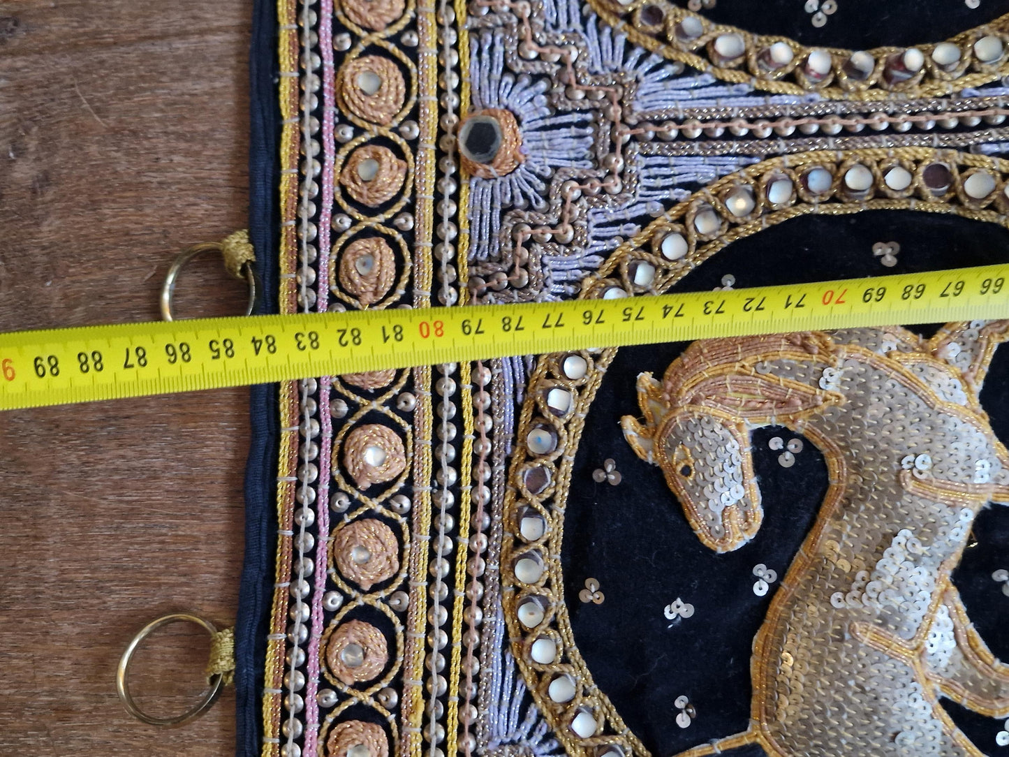 Vintage Kalaga Tapestry, Burmese Embroidered Zodiac Wall Hanging