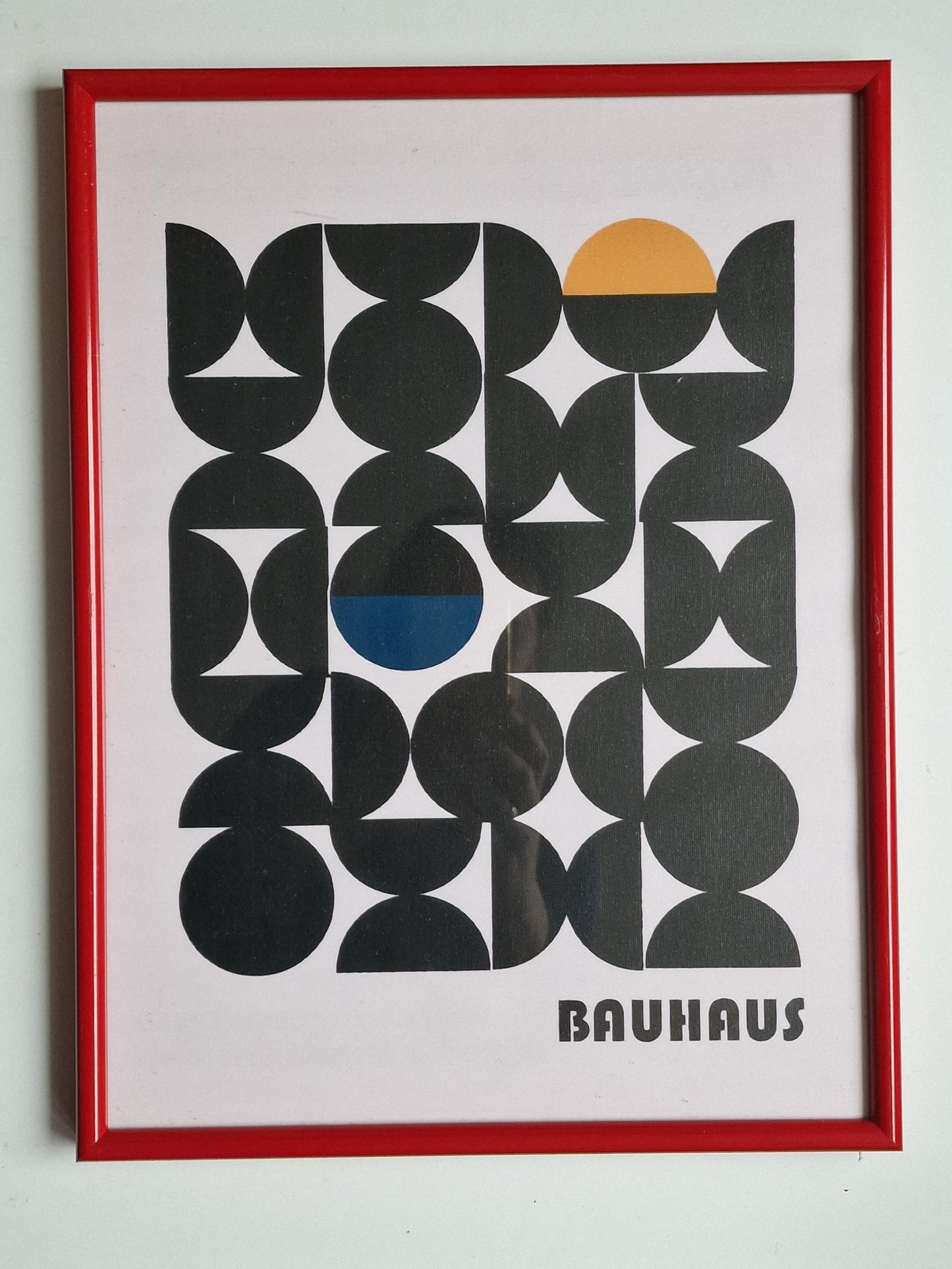 Framed Bauhaus Exhibition Print, Geometric Abstract Canvas