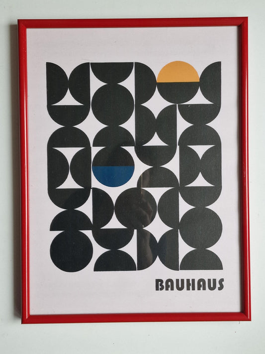 Framed Bauhaus Exhibition Print, Geometric Abstract Canvas