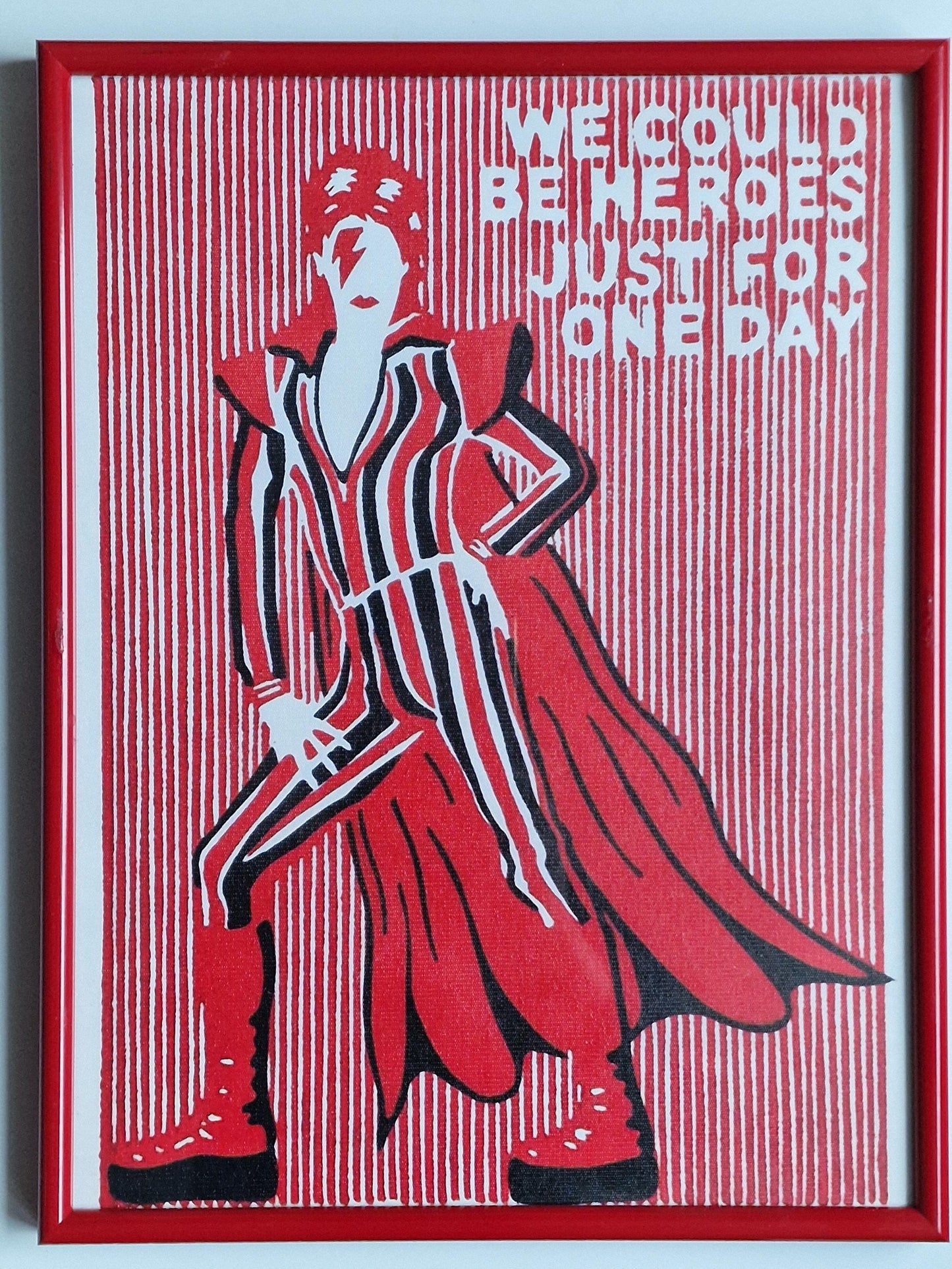 David Bowie Giclee Canvas, Framed Abstract Art, Vintage Style