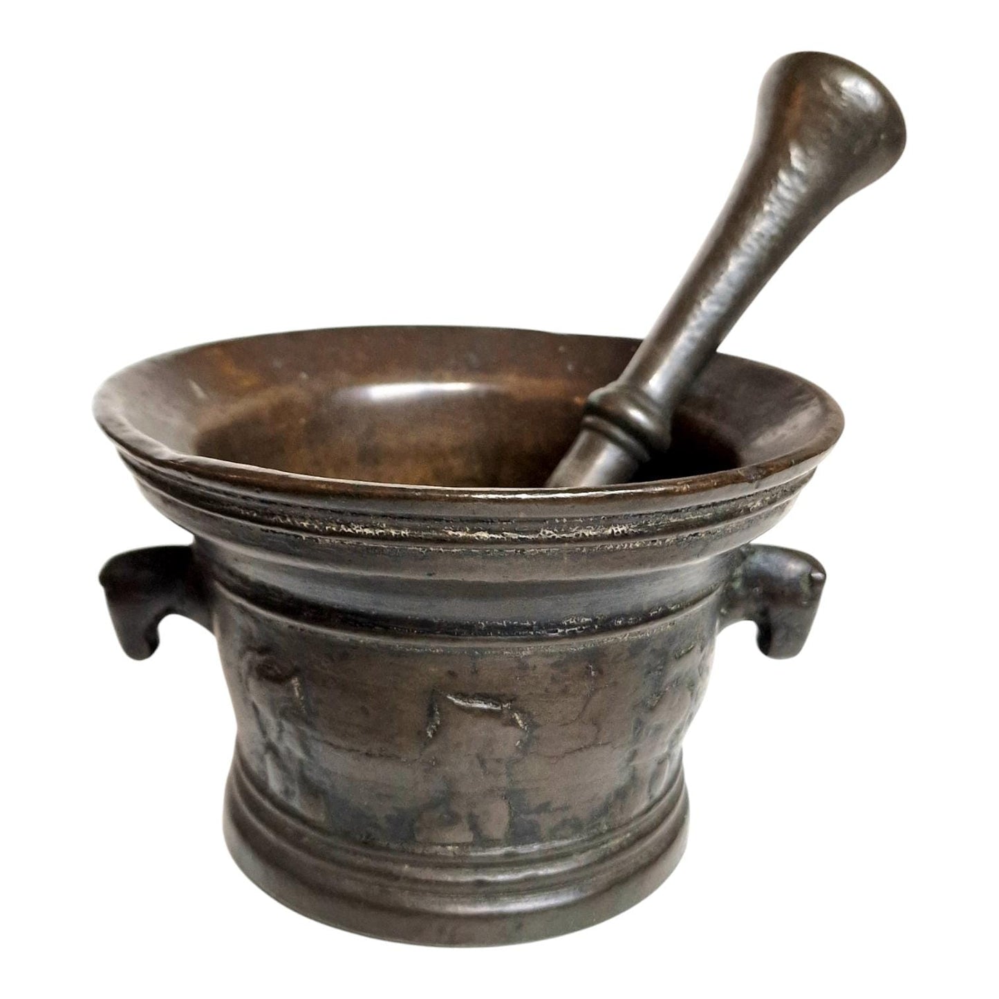 Rare 16th Century Italian Bronze Mortar and Pestle – Renaissance Apothecary Vessel