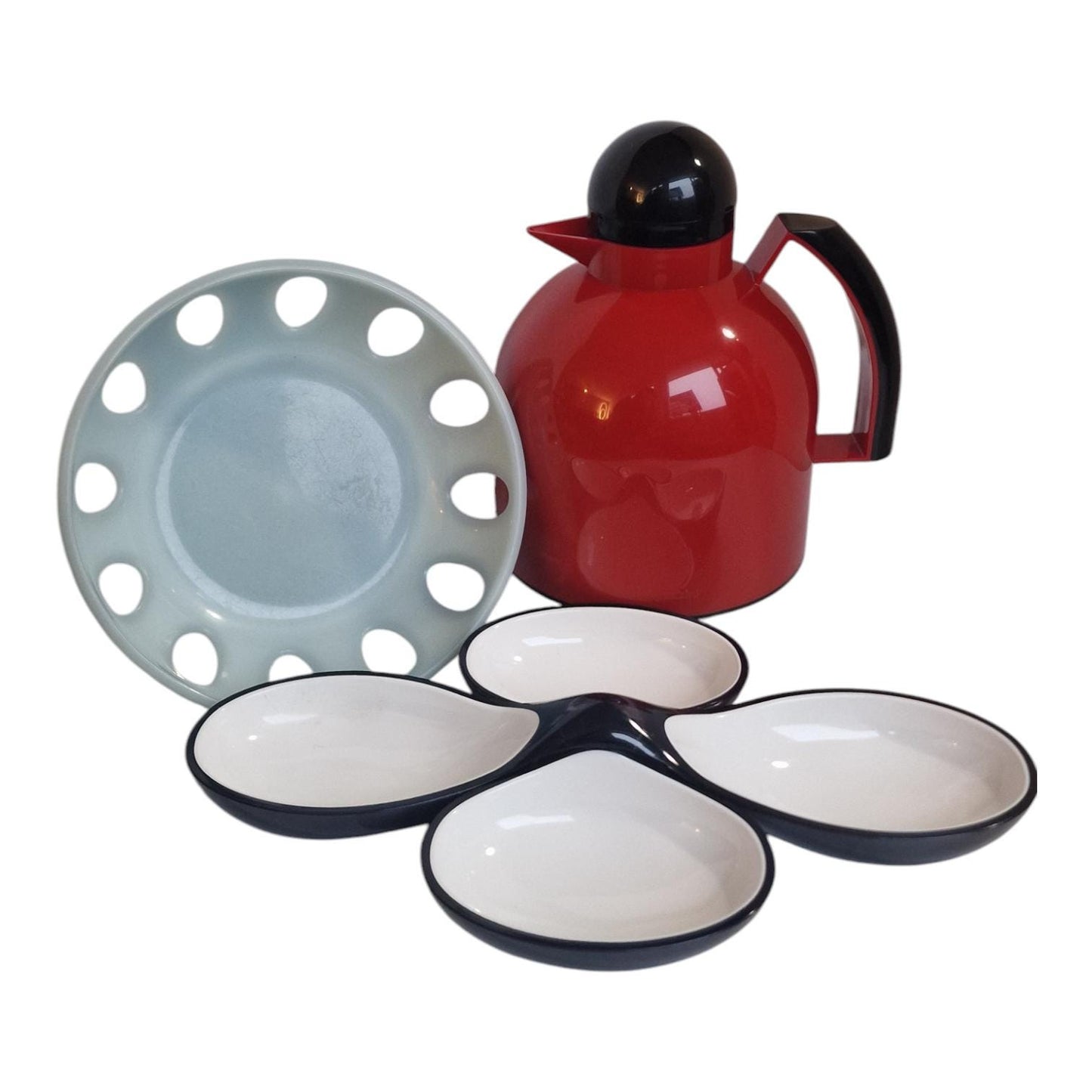 Vintage Guzzini Kitchen Set: Coffee Thermos, Fruit Basket, Bowls