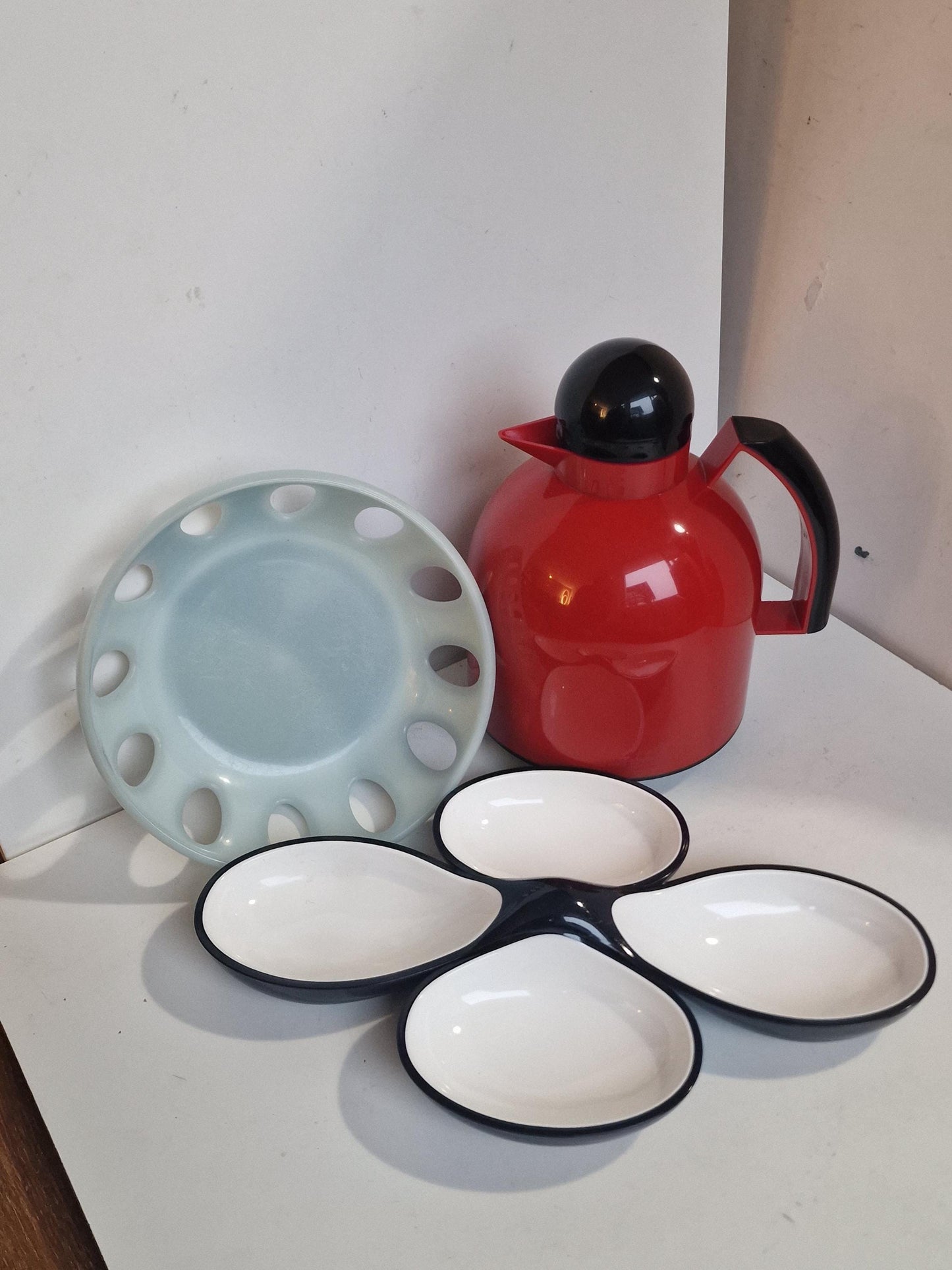 Vintage Guzzini Kitchen Set: Coffee Thermos, Fruit Basket, Bowls