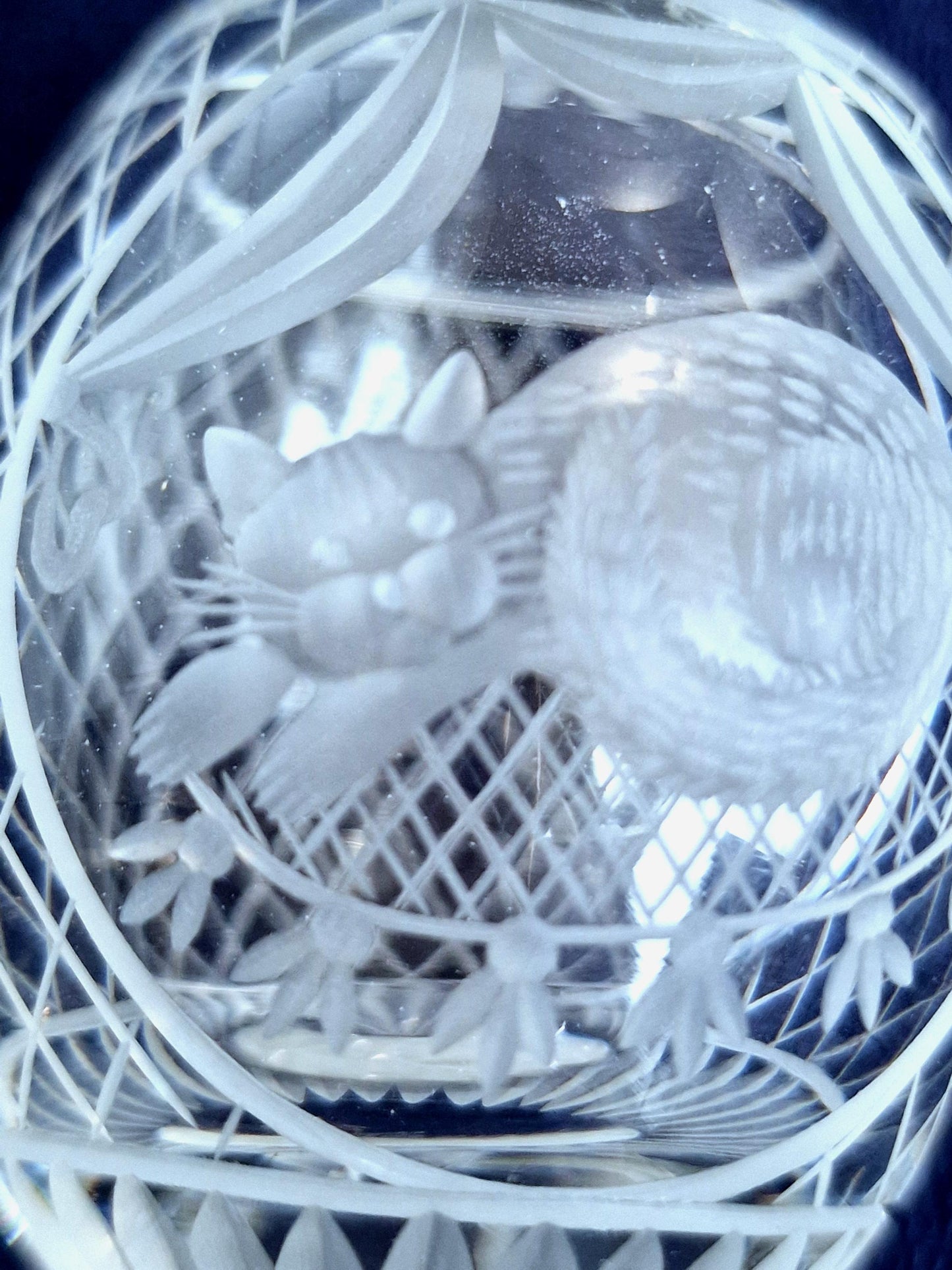 Fabergé Crystal Egg – Hand-Engraved Cat, Limited Edition, signed