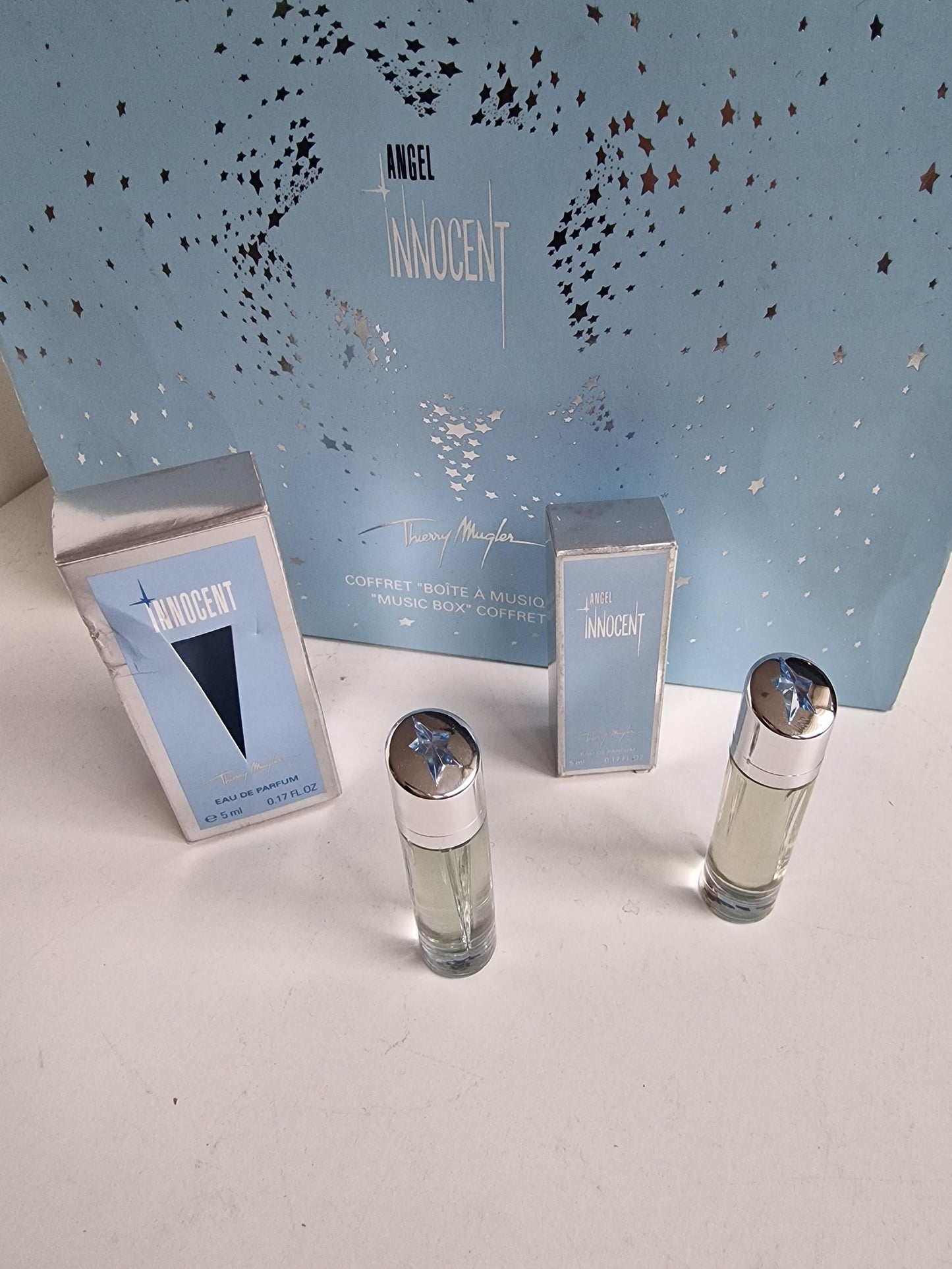Thierry Mugler Angel Innocent Music Box Set, Rare Perfume, 10ml Bottles