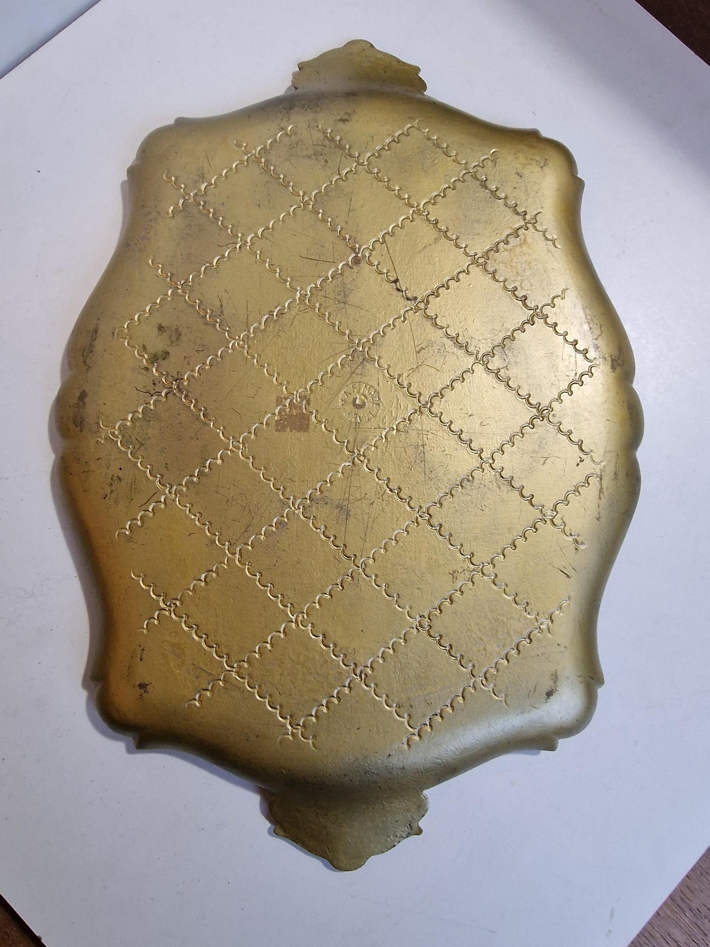 Venezian Italian Florentine Tray in Gold , 1970s Firenze, vintage