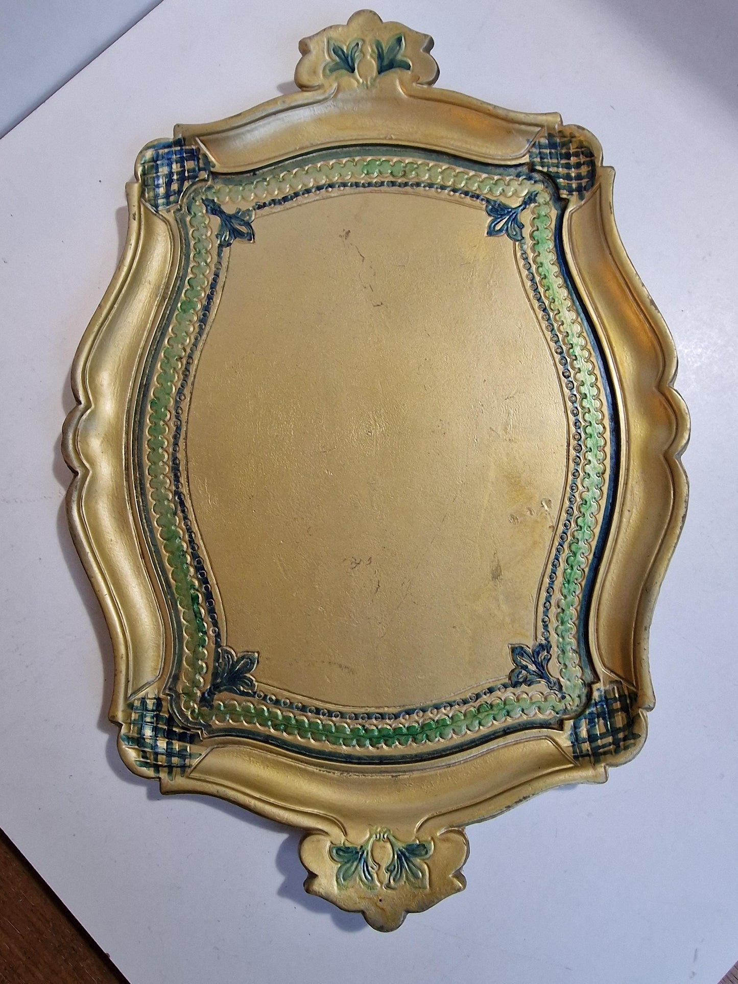 Venezian Italian Florentine Tray in Gold , 1970s Firenze, vintage