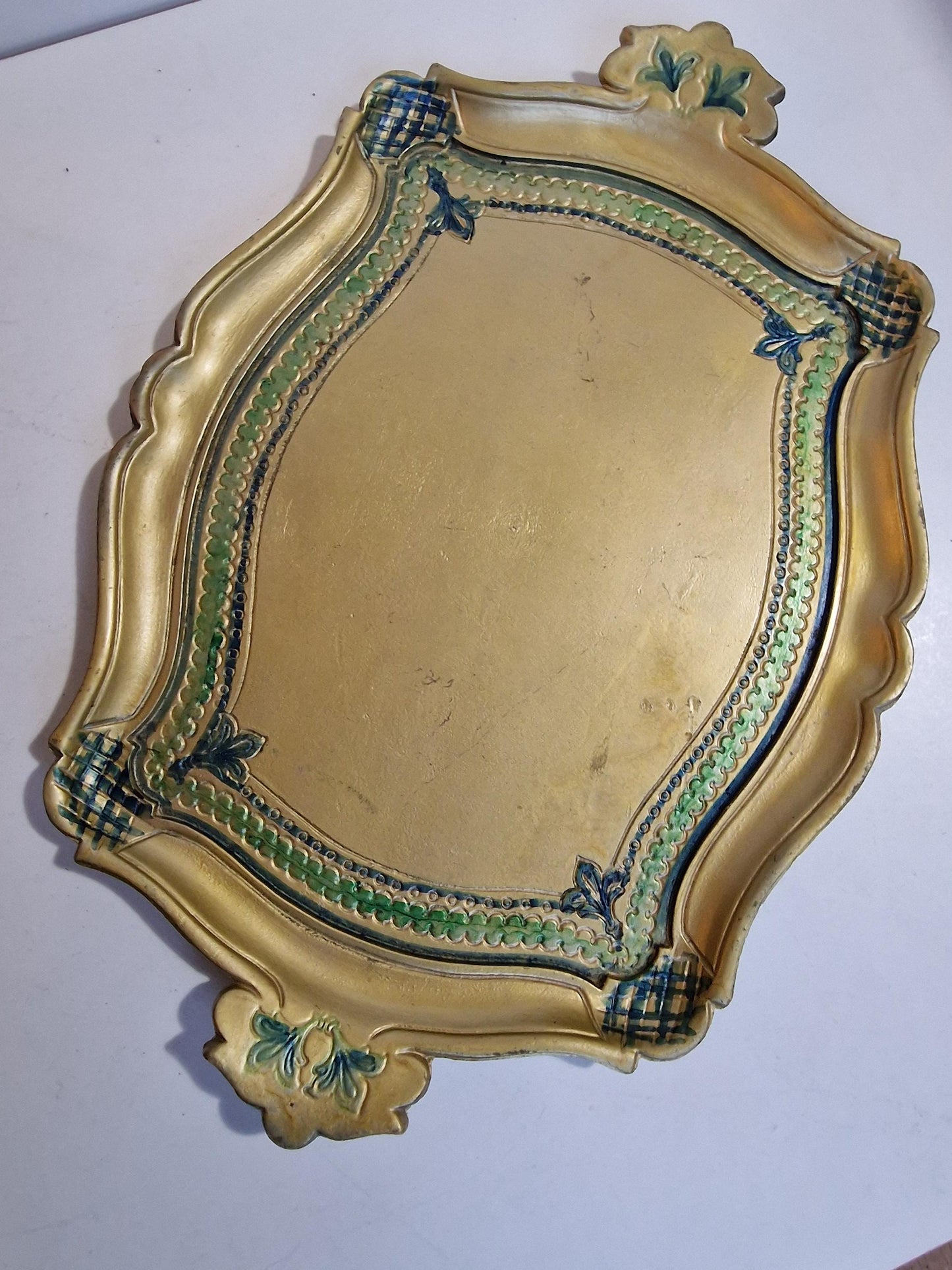 Venezian Italian Florentine Tray in Gold , 1970s Firenze, vintage